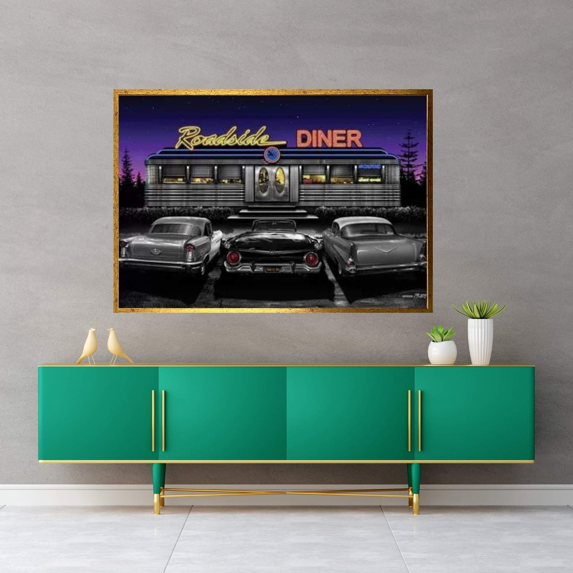 Roadside Diner II Canvas Wall Art - Y Canvas