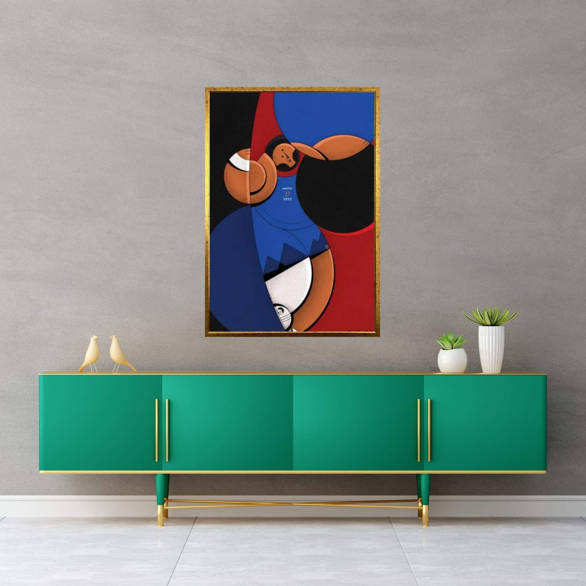 Blue Arrow Canvas Wall Art - Y Canvas