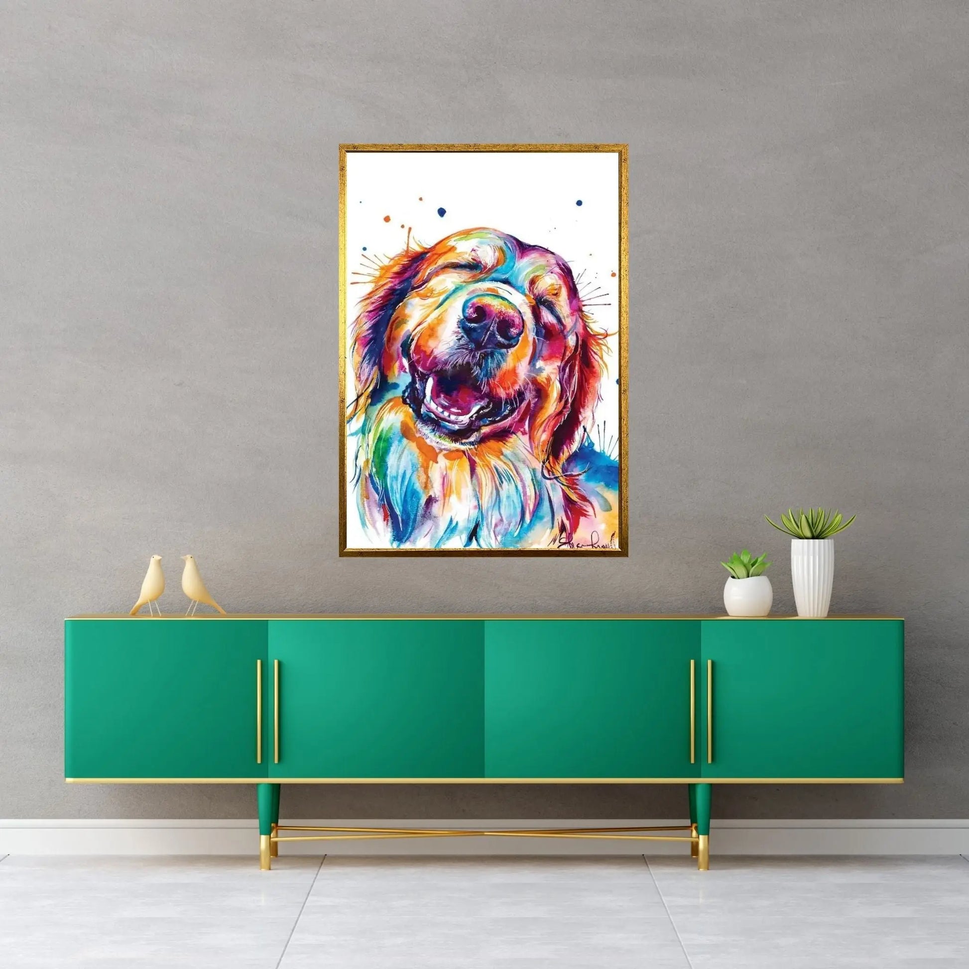 Golden Smile Canvas Wall Art - Y Canvas