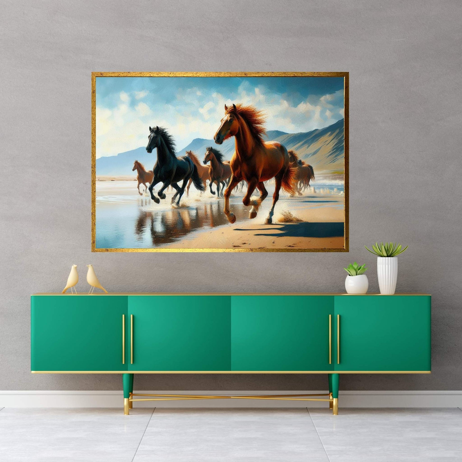 Beautiful Brown Horse Canvas Wall Art , Animal Wall Art - Y Canvas