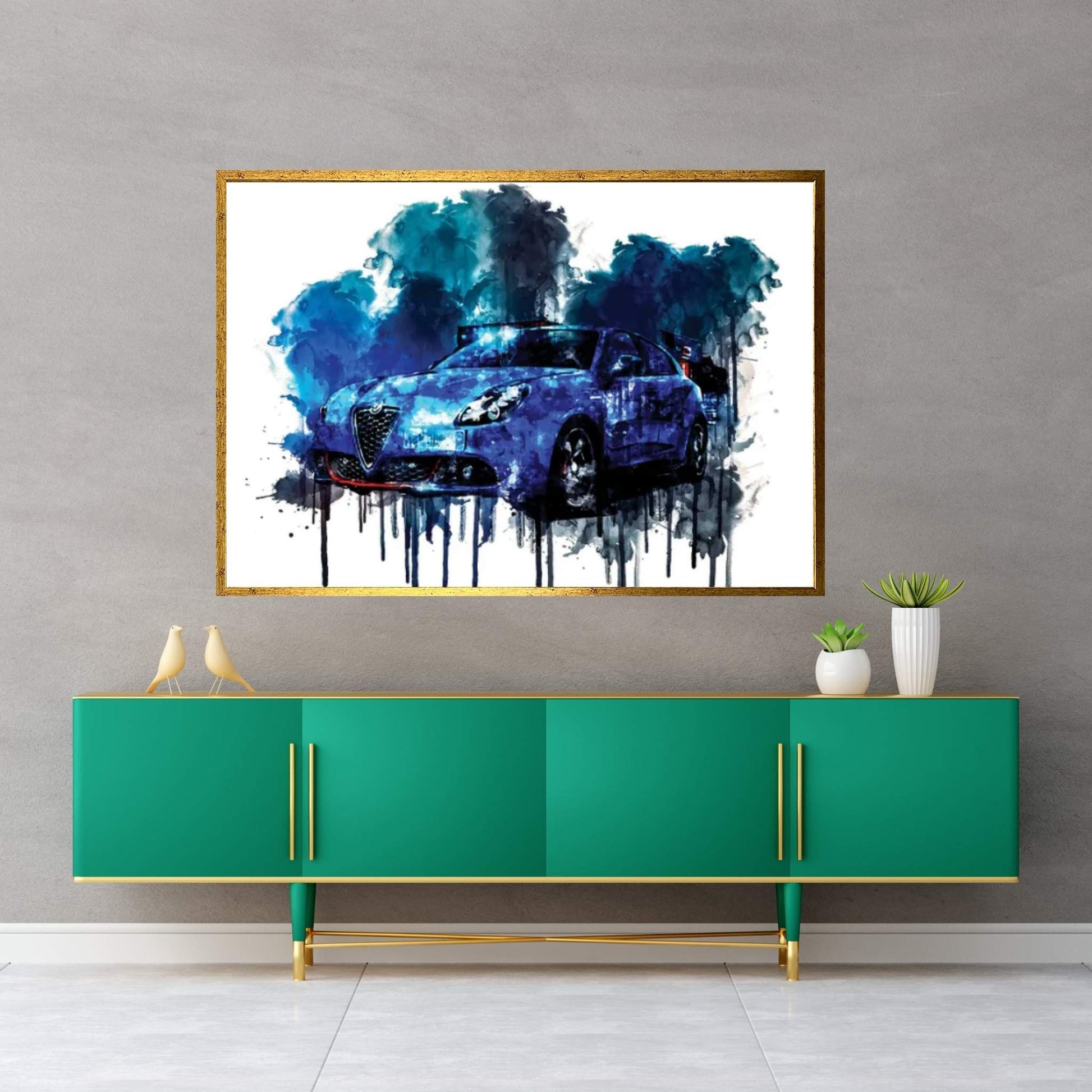 Car 2018 Alfa Romeo Giulia Quadrifoglio Canvas Wall Art - Y Canvas
