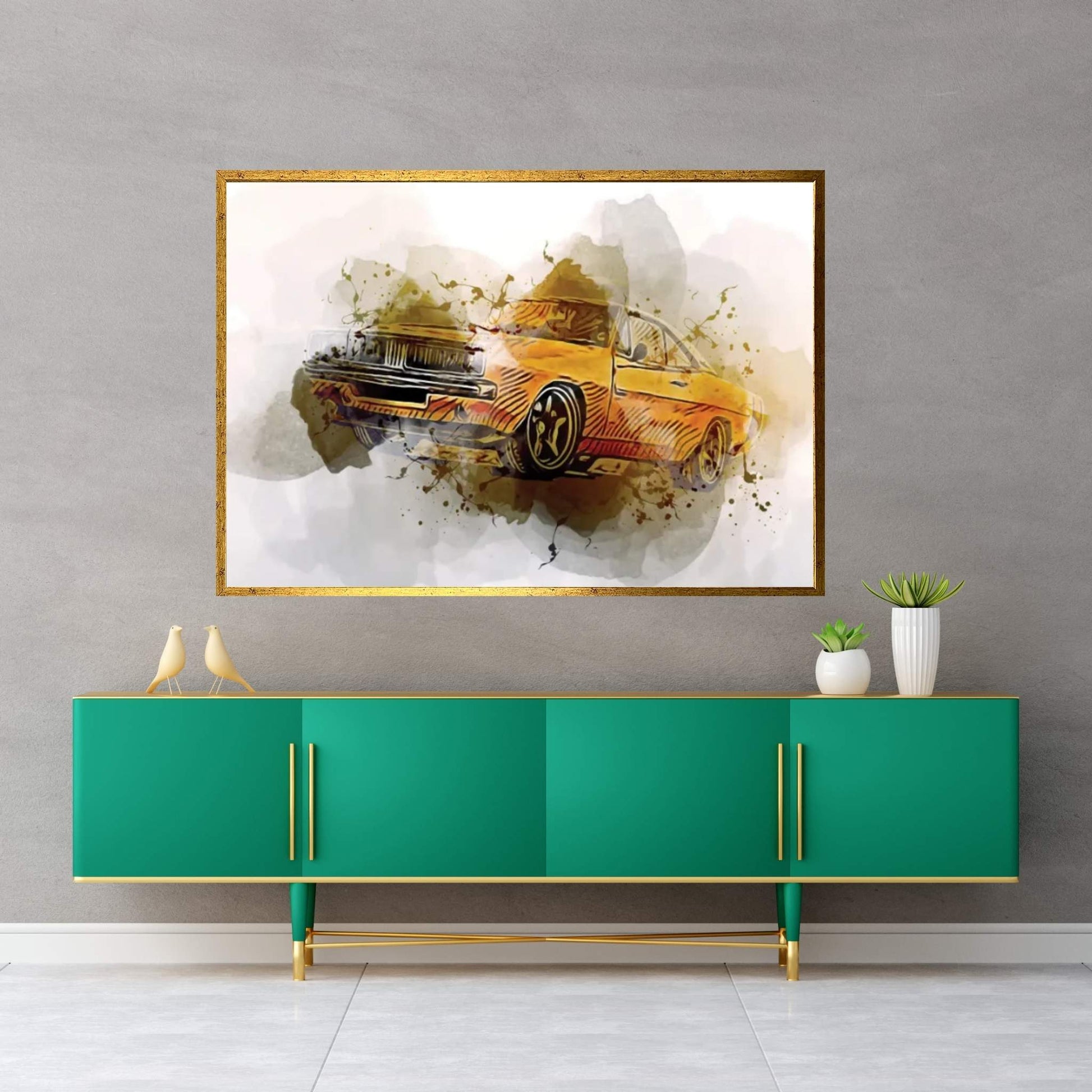 1969 Dodge Charger Captiv Abstract Cars Car Drawings Dodge Canvas Wall Art - Y Canvas