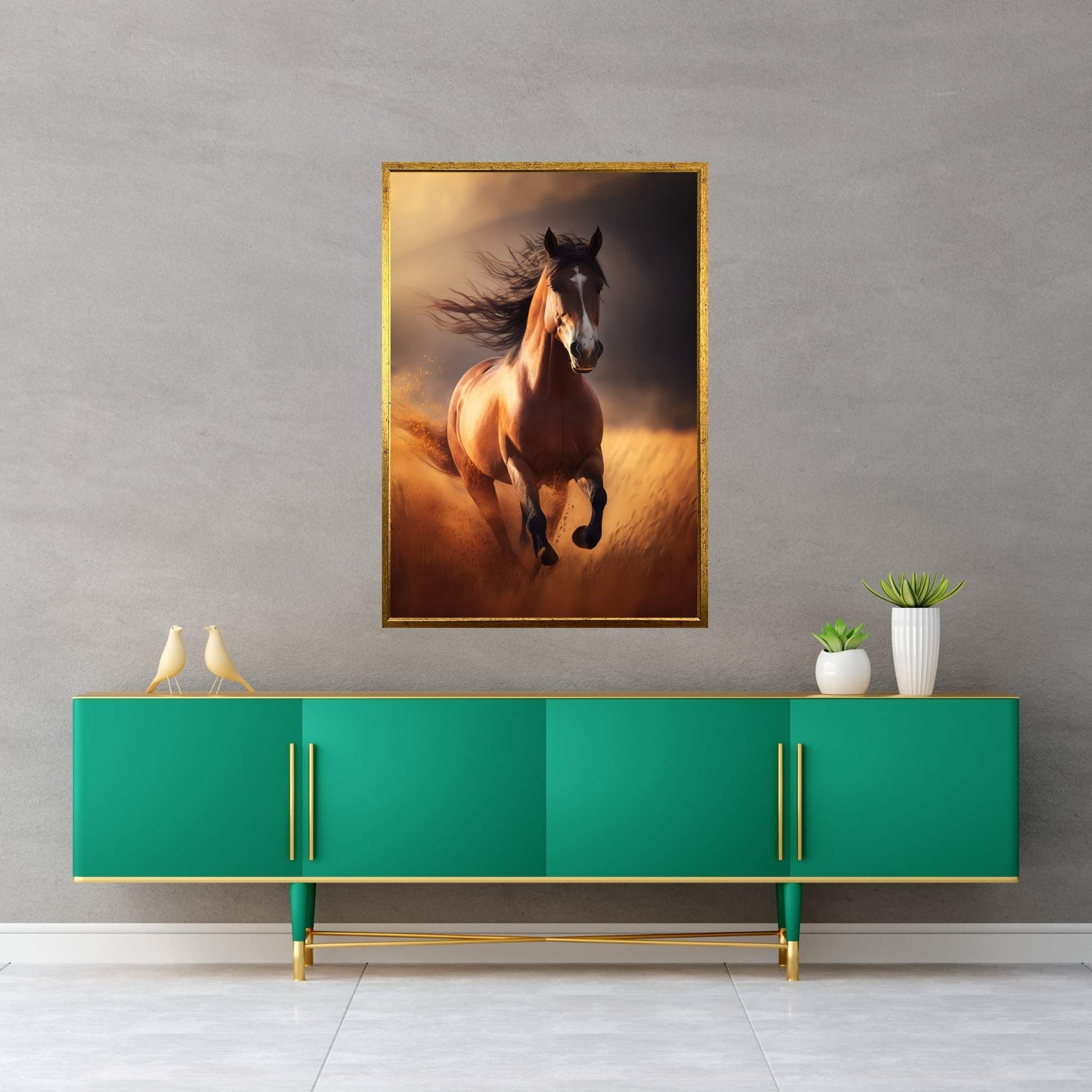 Beautiful Brown Horse Canvas Wall Art , Animal Wall Art - Y Canvas
