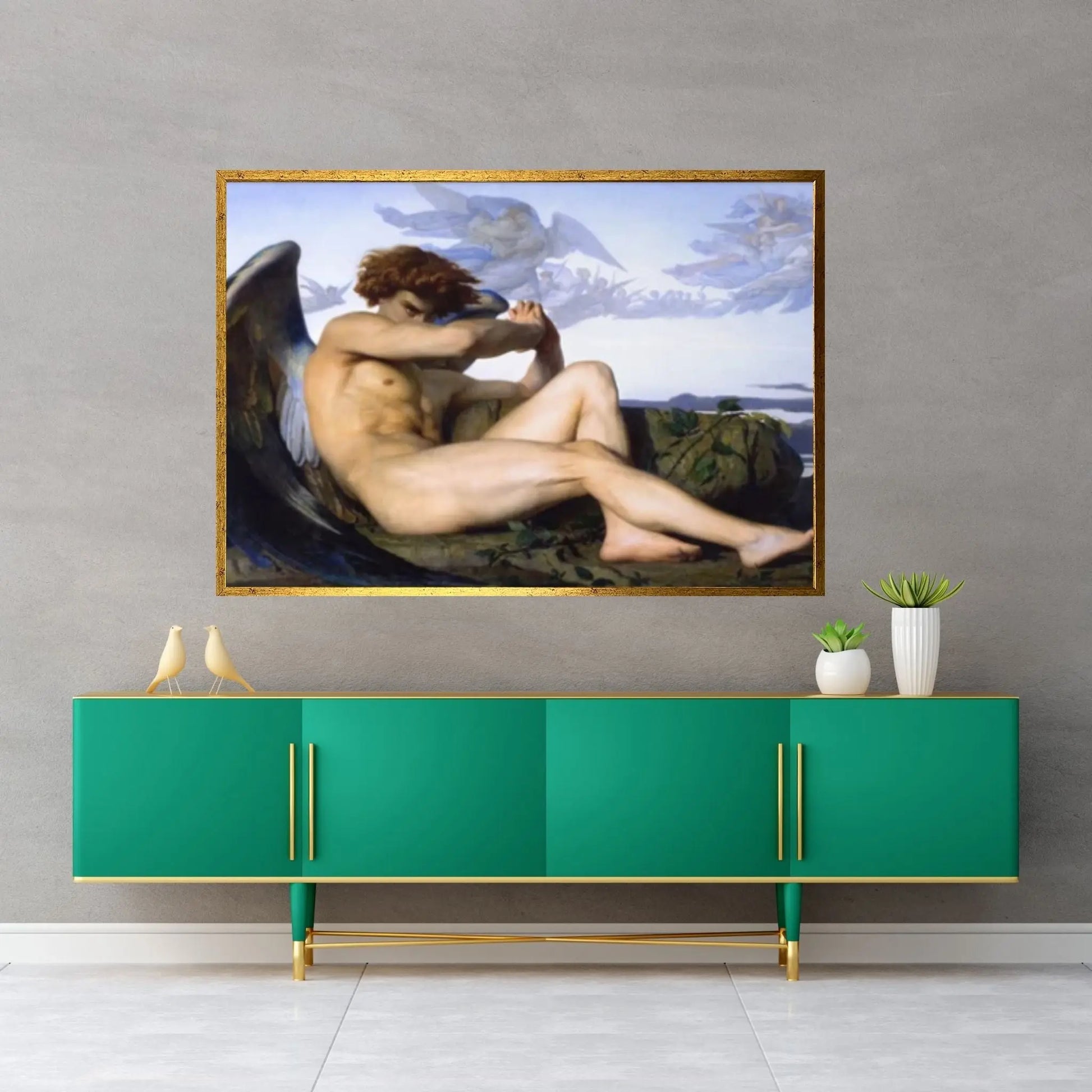Alexandre Cabanel : Fallen Angel (1847) Canvas Wall Art Print Poster - Y Canvas