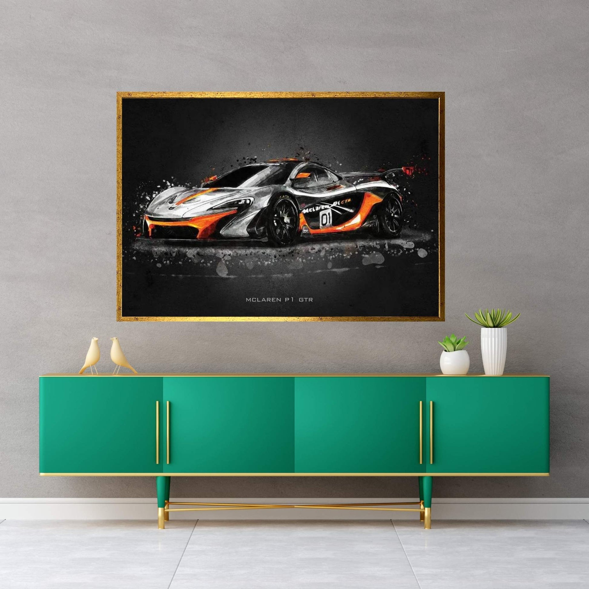 Mclaren P1 GTR Canvas Wall Art - Y Canvas