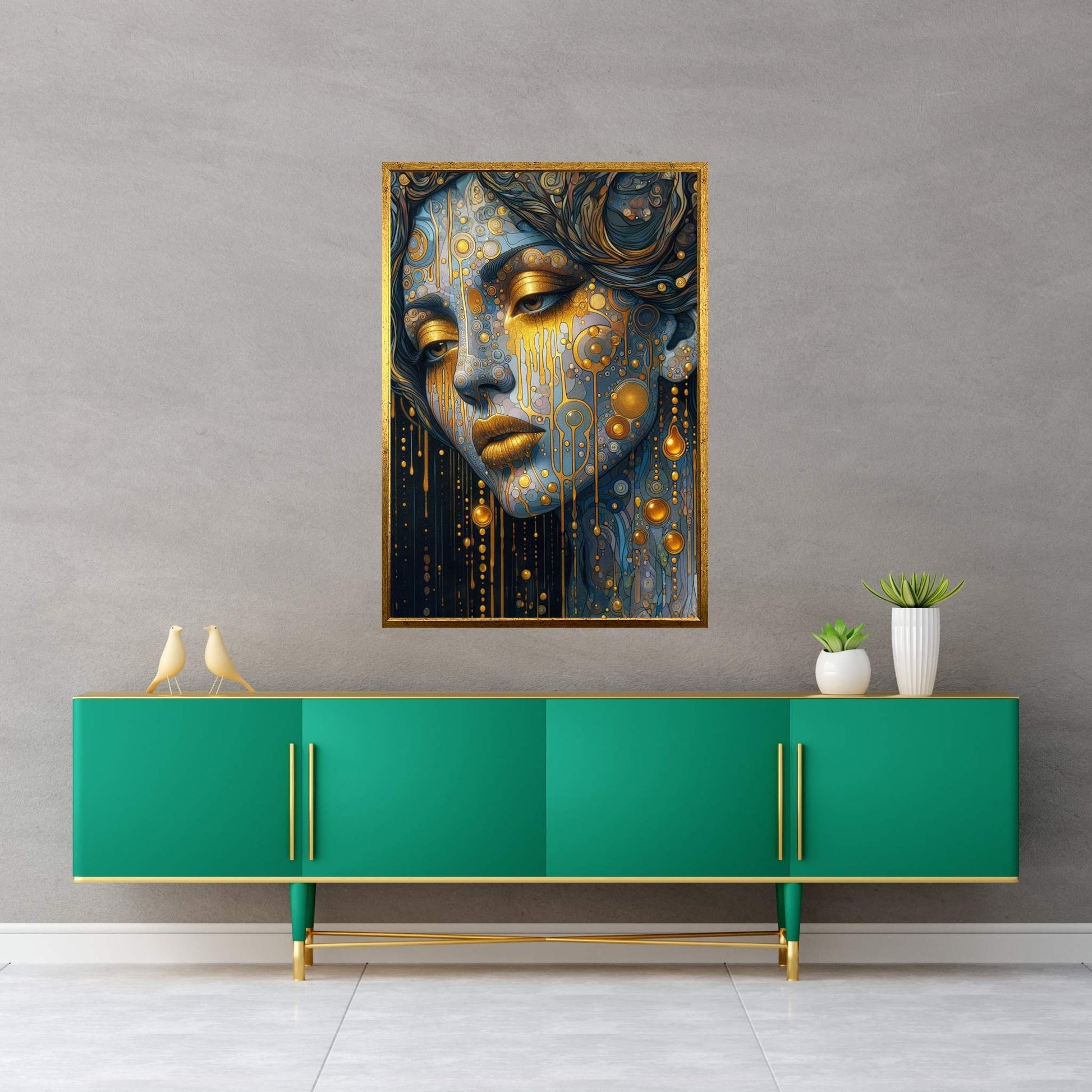 The Golden Tears Gustav Klimt Modern Abstract Reproduction Canvas Wall Art - Y Canvas