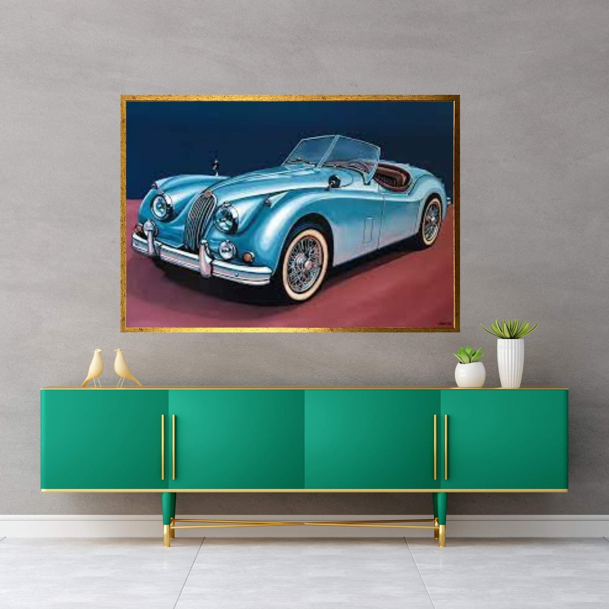 Jaguar Xk140 Cabrio Canvas Wall Art - Y Canvas