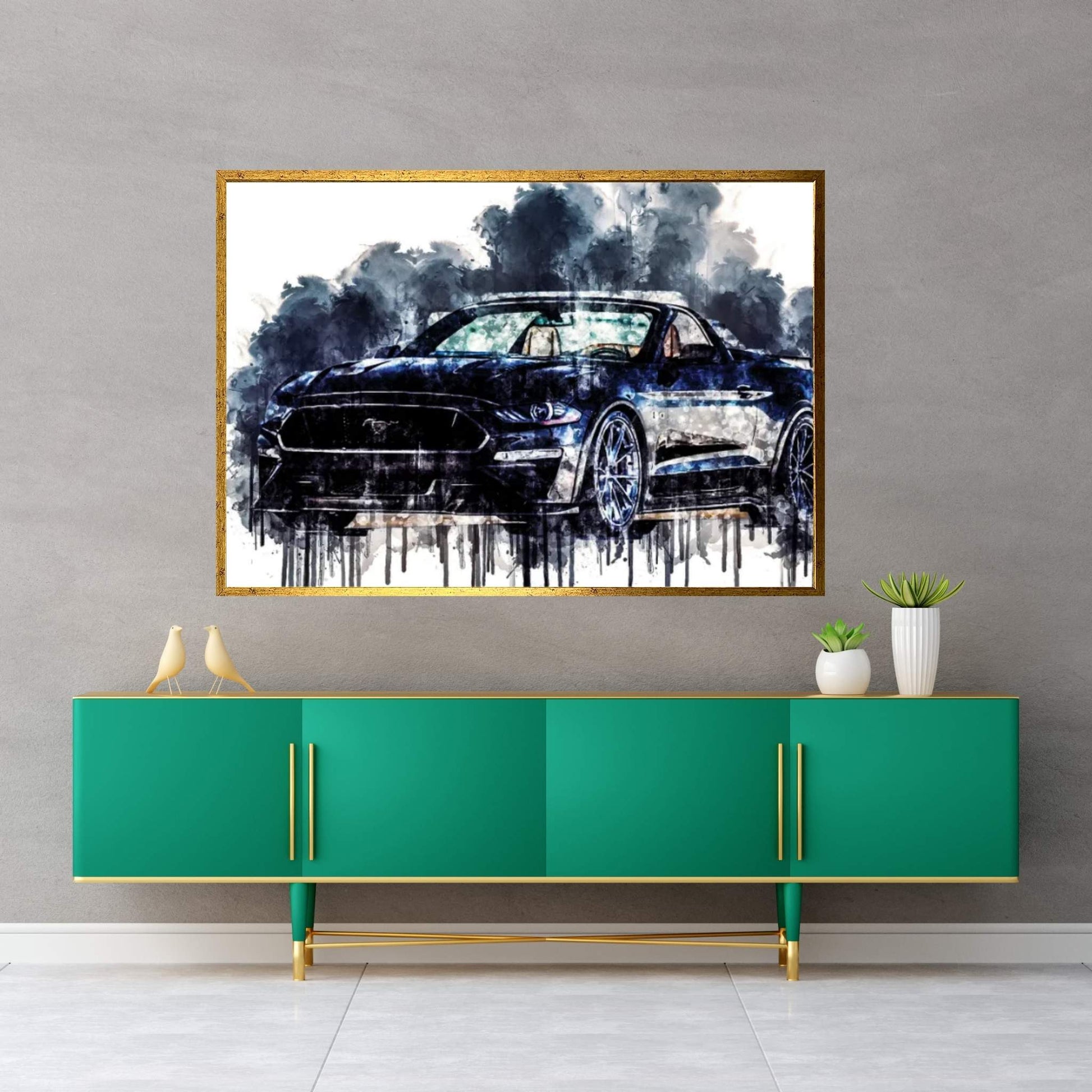 2018 Ford Mustang GT Canvas Wall Art - Y Canvas