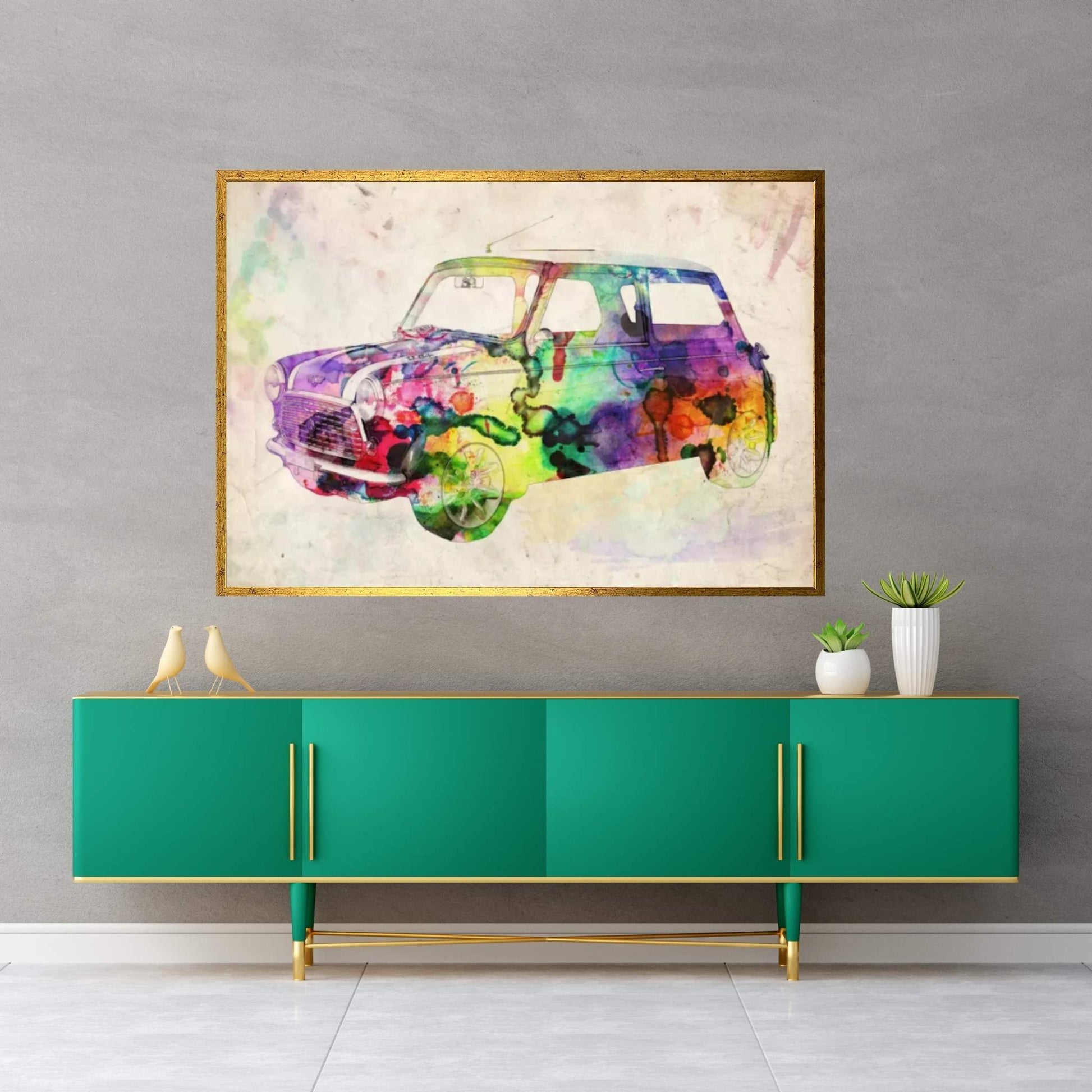 Mini Cooper (Urban) II Canvas Wall Art - Y Canvas