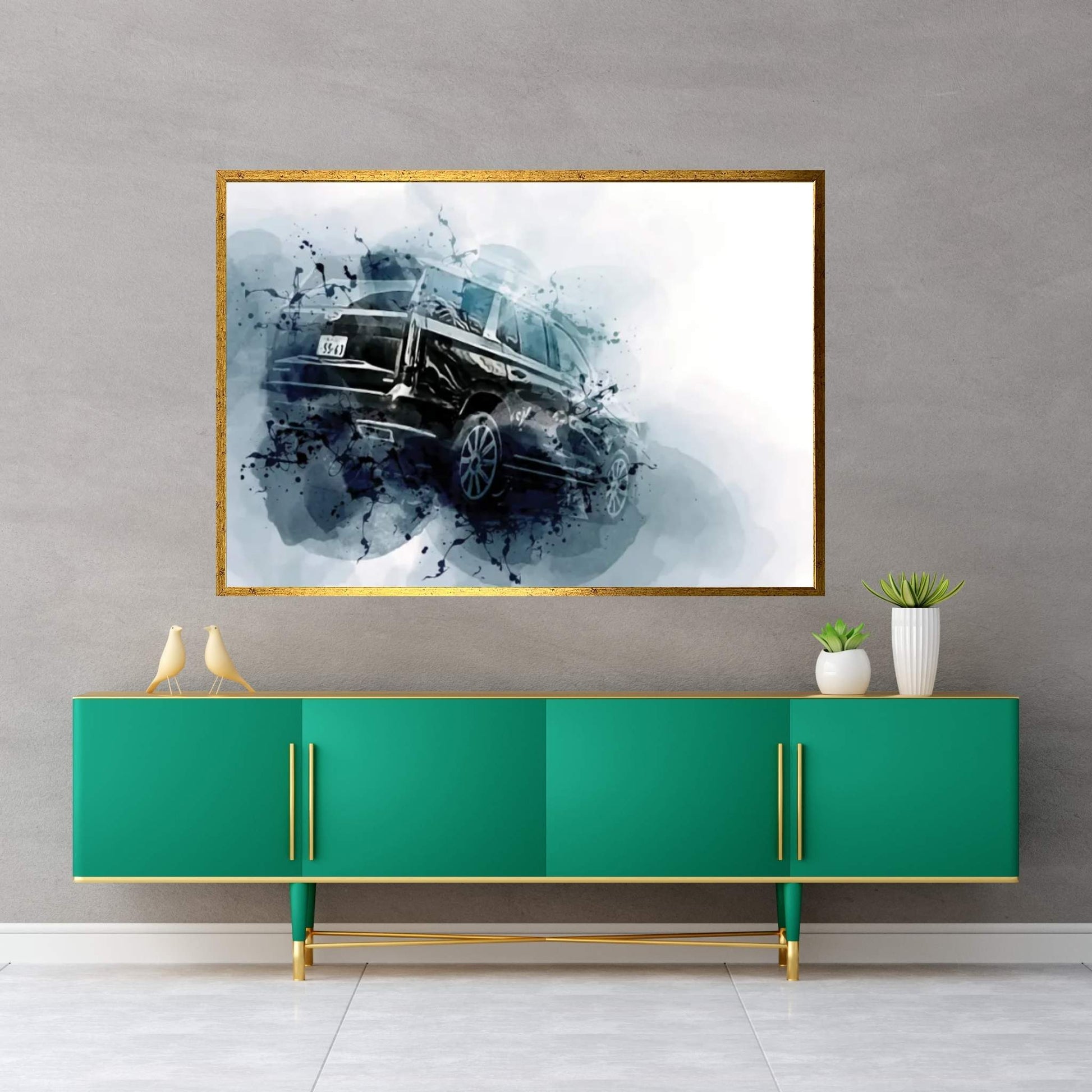 Cadillac Escalade 2022 Rear View Exterior Luxury Suv New Gray Escalade American Cars Cadillac Canvas Wall Art - Y Canvas
