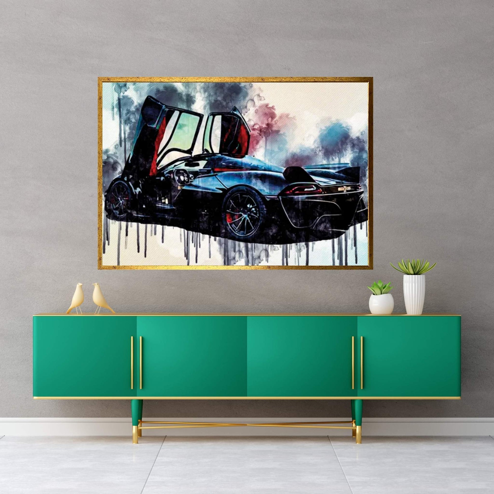 2020 SSC Tuatara Rear View Luxury Hypercar New Black Ssc Tuatara Sports Canvas Wall Art - Y Canvas