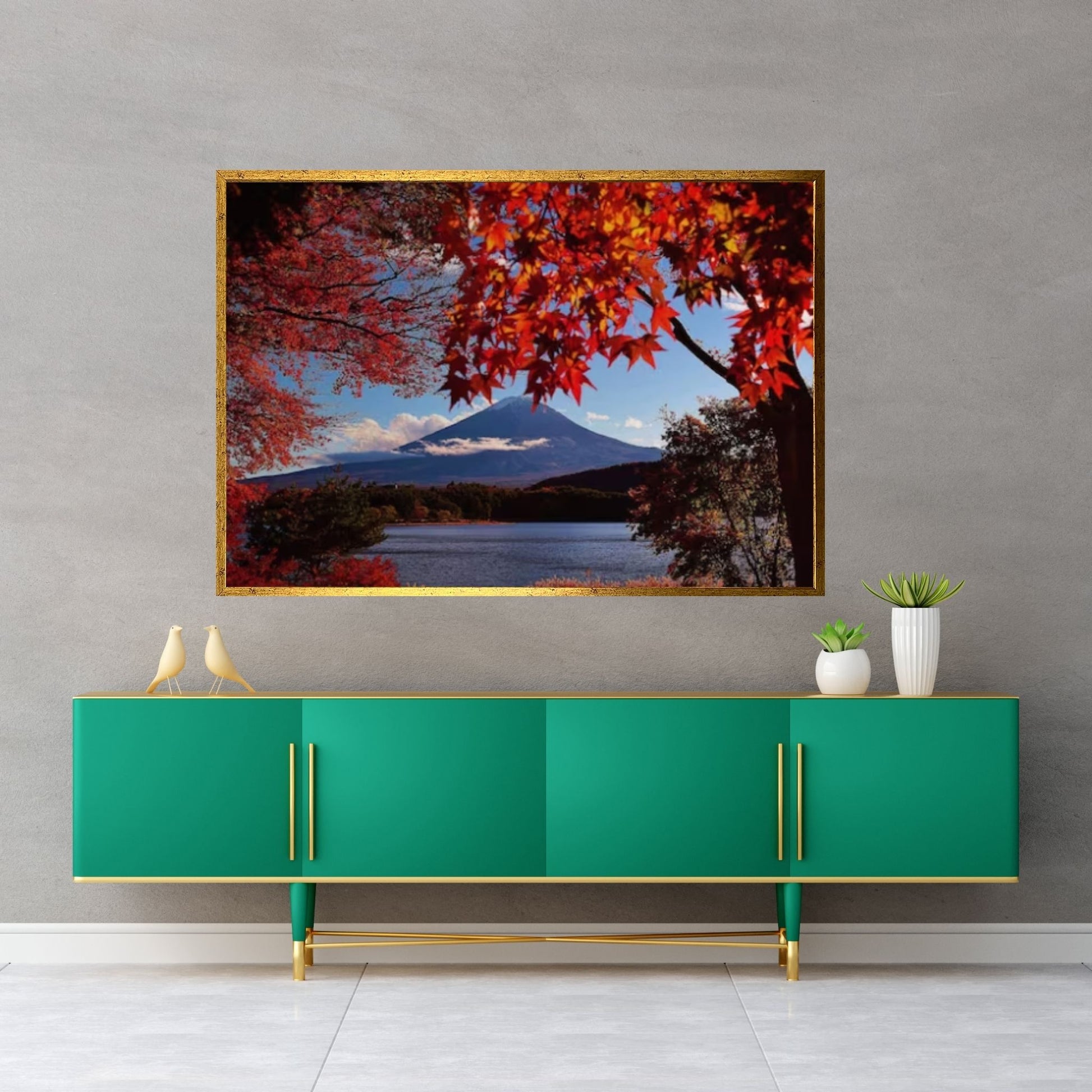 Fuji Kawaguchiko Autumn Leaves Canvas Wall Art - Y Canvas
