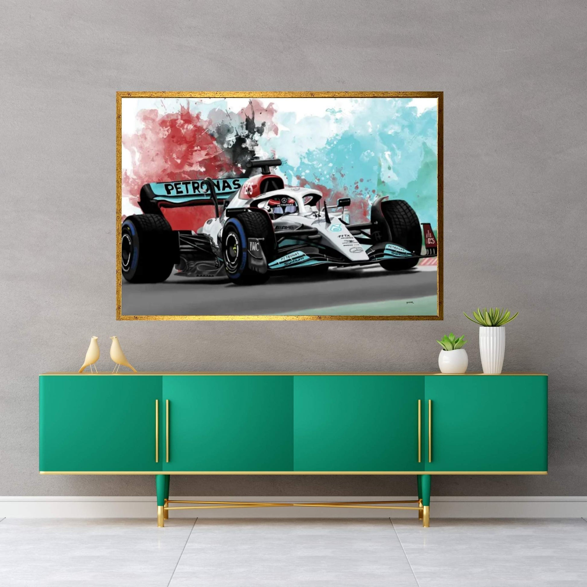 Raikkonen's Racecar Canvas Wall Art - Y Canvas