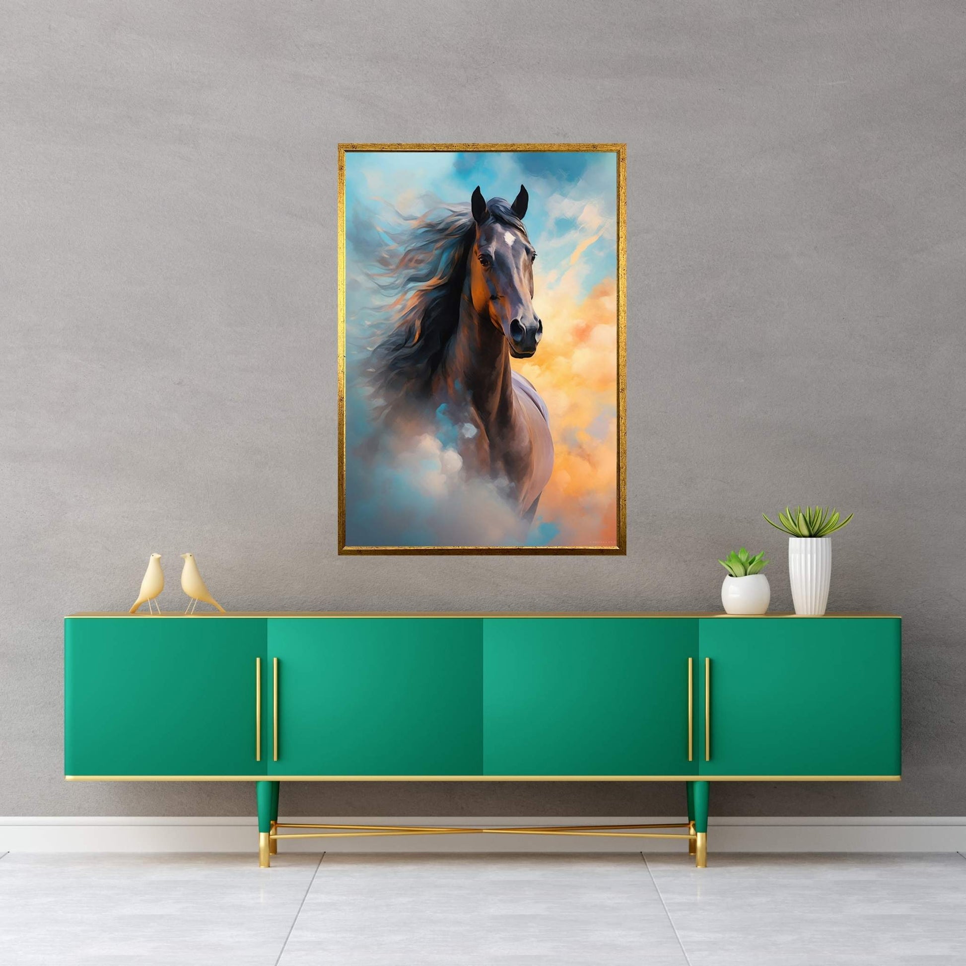 Beautiful Brown Horse Canvas Wall Art , Animal Wall Art - Y Canvas