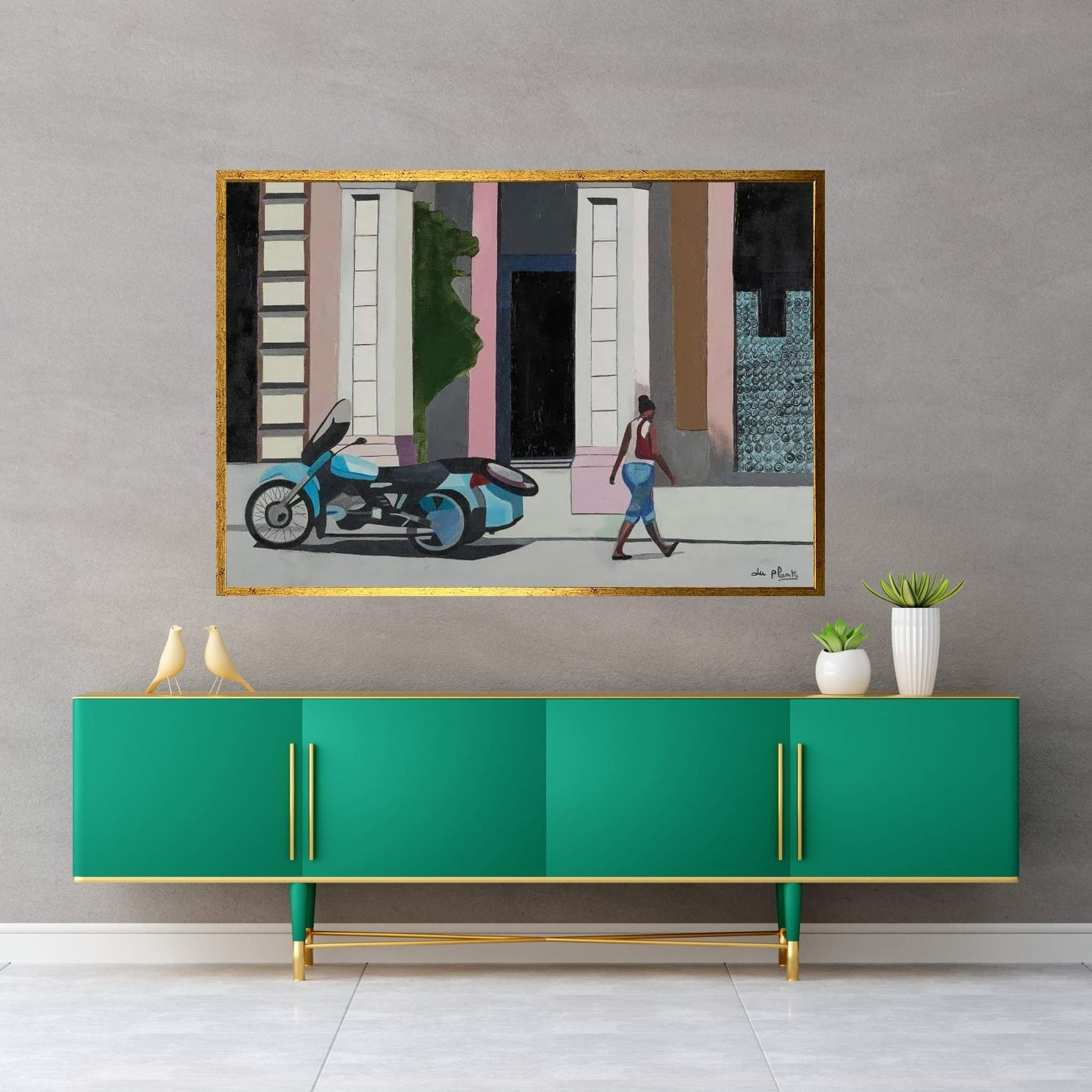 Havana Motorcycle Canvas Wall Art - Y Canvas