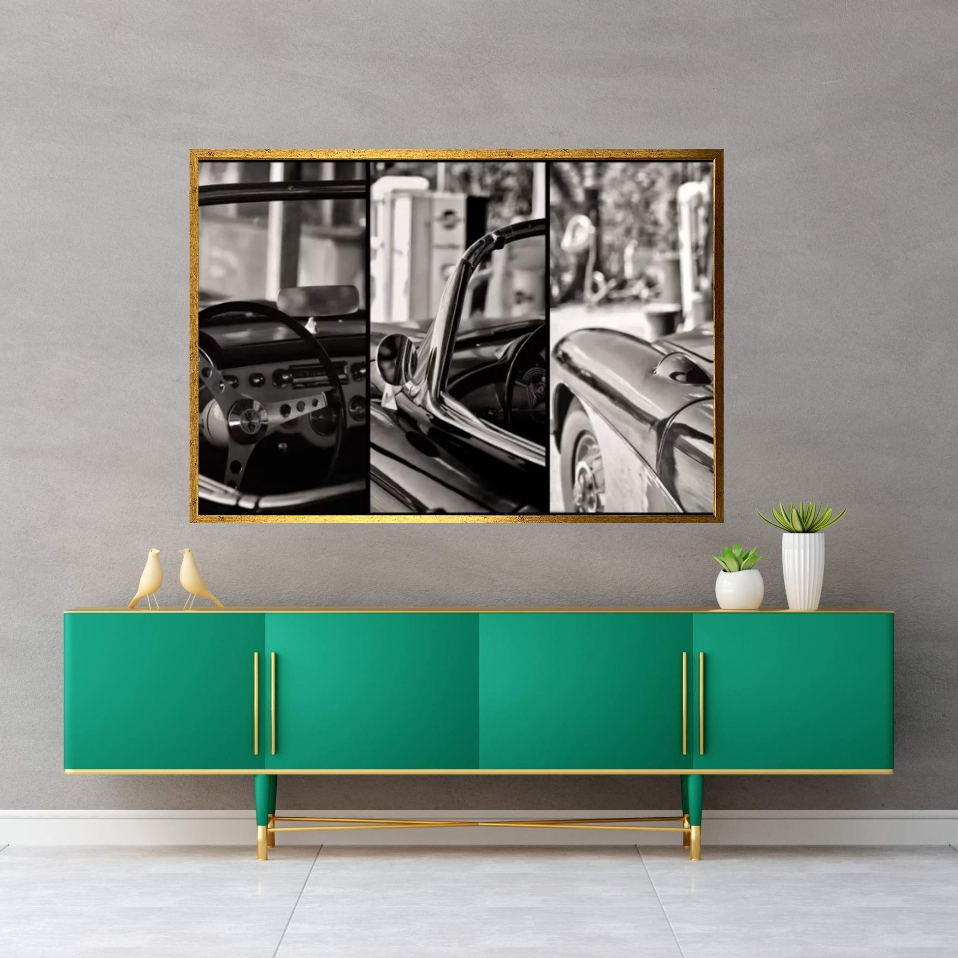 Classic Chevrolet Corvette In Detail Canvas Wall Art - Y Canvas