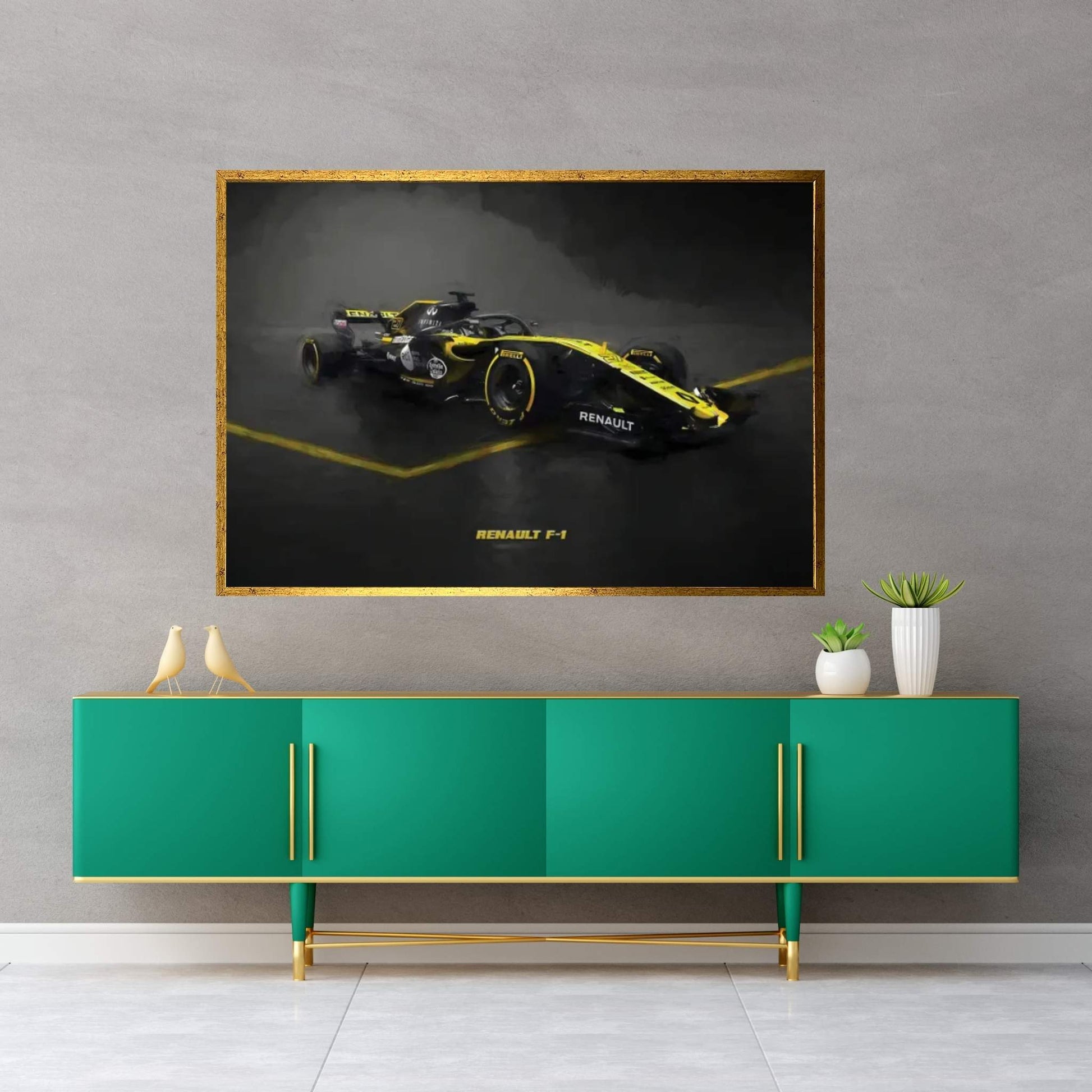 Renault F1 In Watercolor Canvas Wall Art - Y Canvas