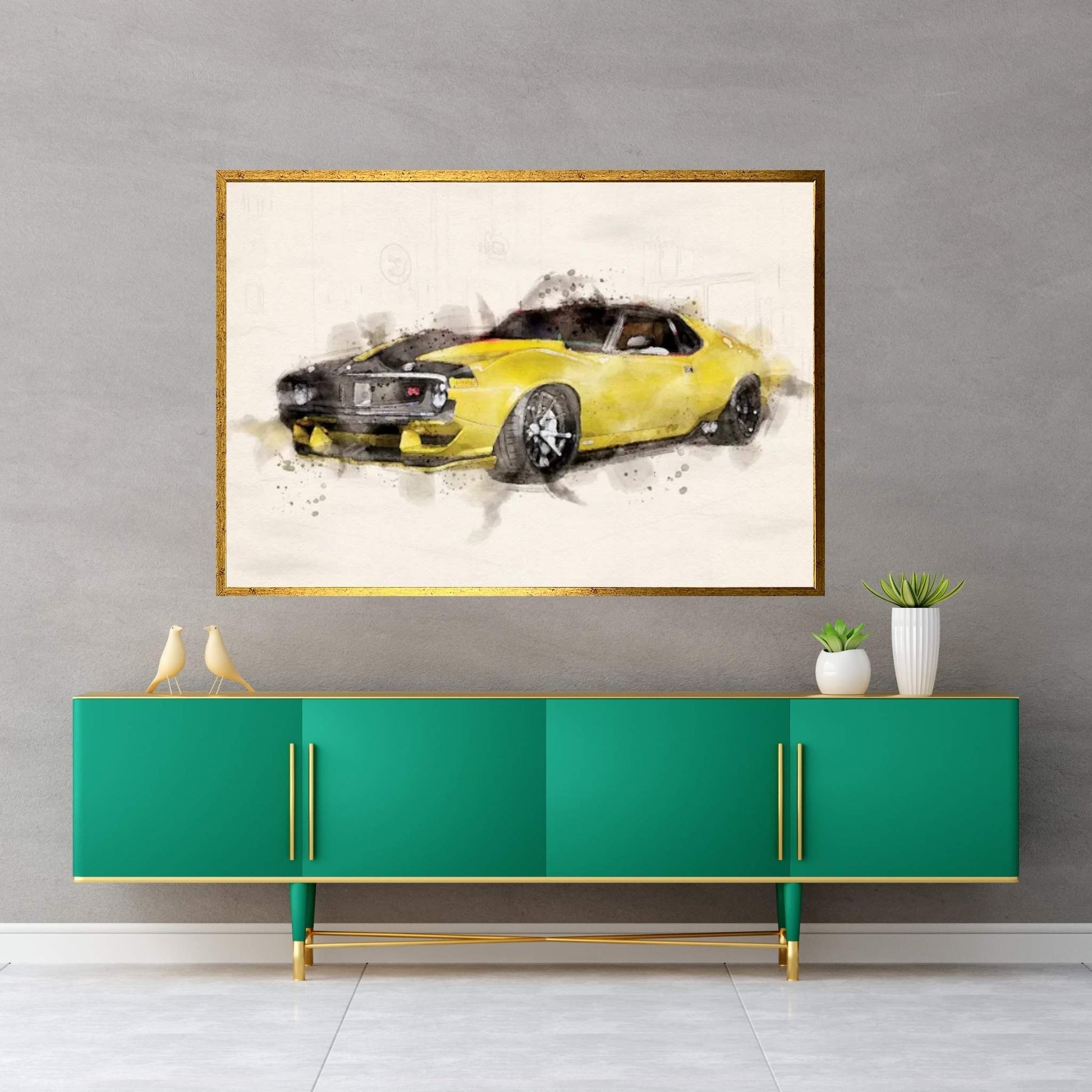 AMC Javelin Sports Car Canvas Wall Art - Y Canvas