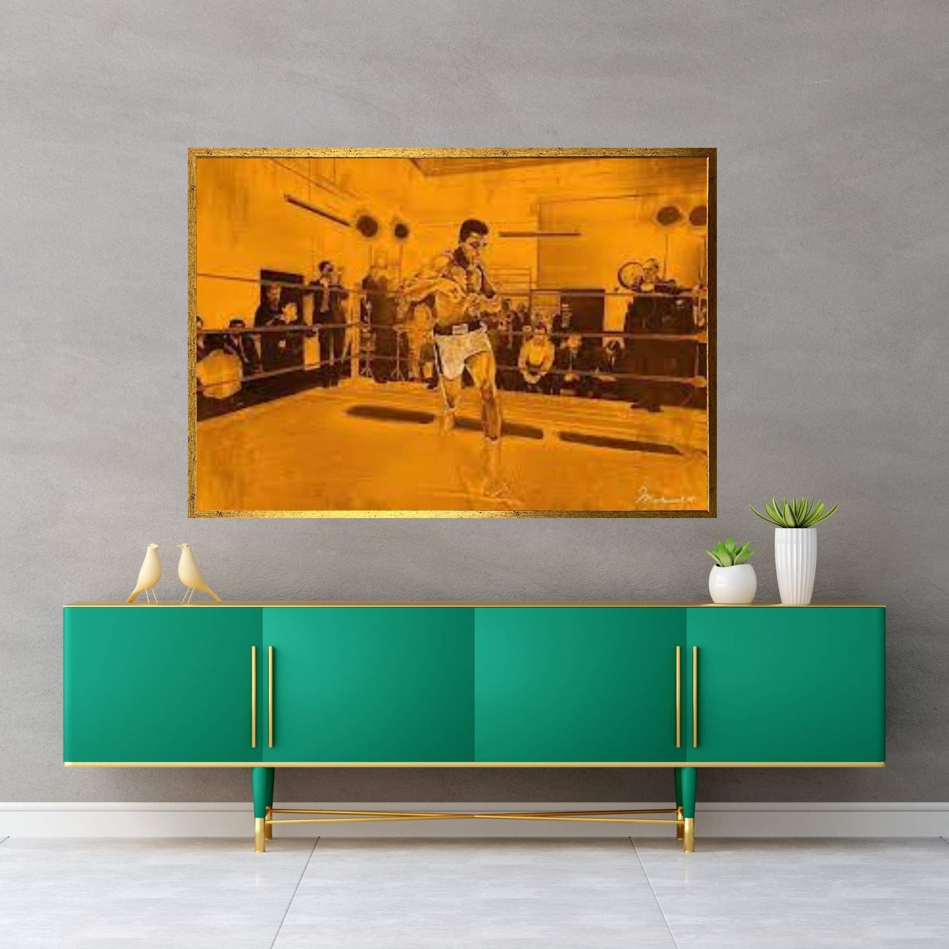 Muhammad Ali in training in London for Brian London fight, 1966 Canvas Wall Art - Y Canvas