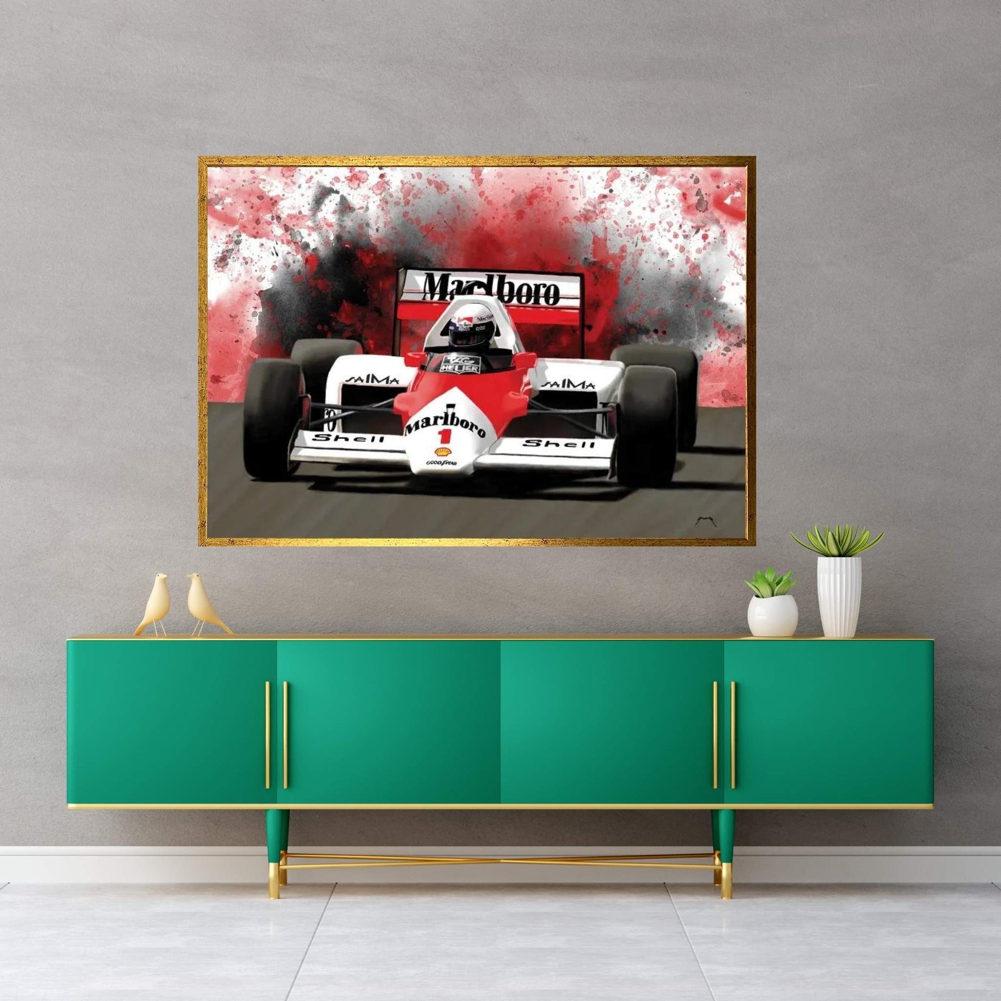 Prost's Racecar Canvas Wall Art - Y Canvas