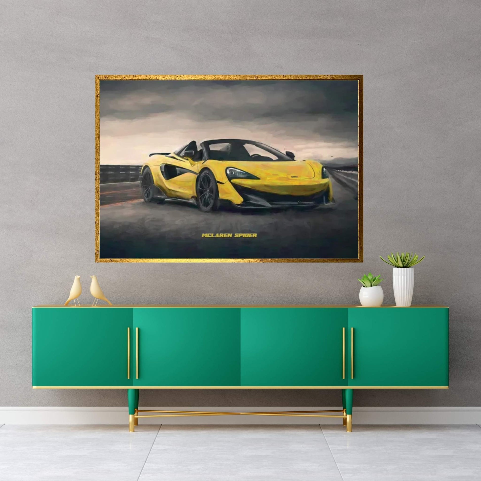 McLaren Spider In Watercolor Canvas Wall Art - Y Canvas