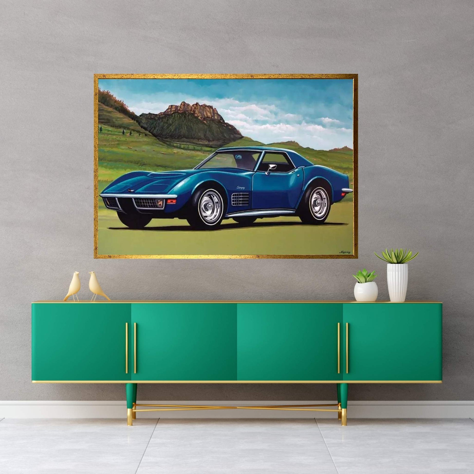 Chevrolet Corvette Stingray 1969 Canvas Wall Art - Y Canvas