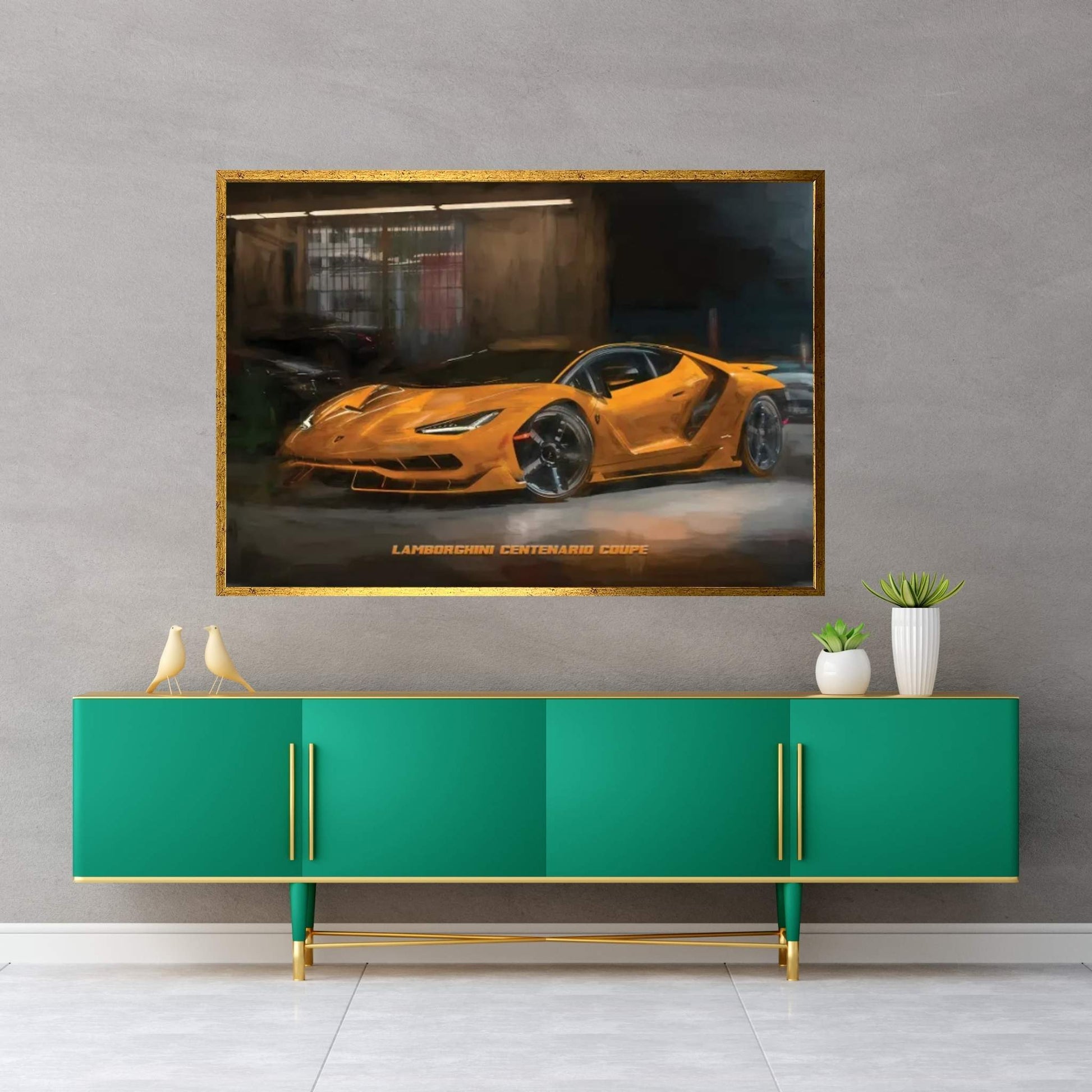 Lamborghini Centenario Coupe In Watercolor Canvas Wall Art - Y Canvas