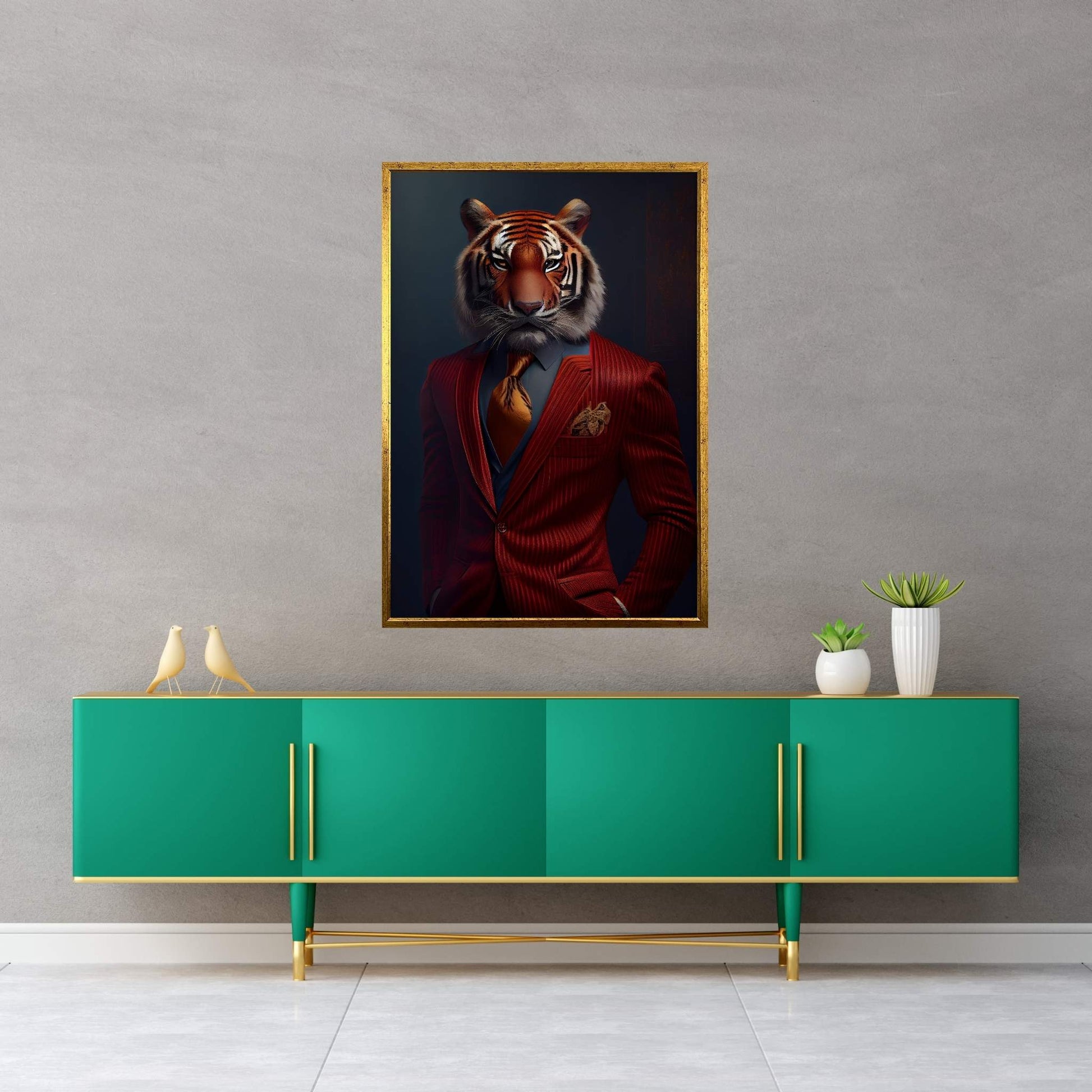 Businnes Tiger Wall Art, Tiger Canvas Art, Animal Wall Art - Y Canvas