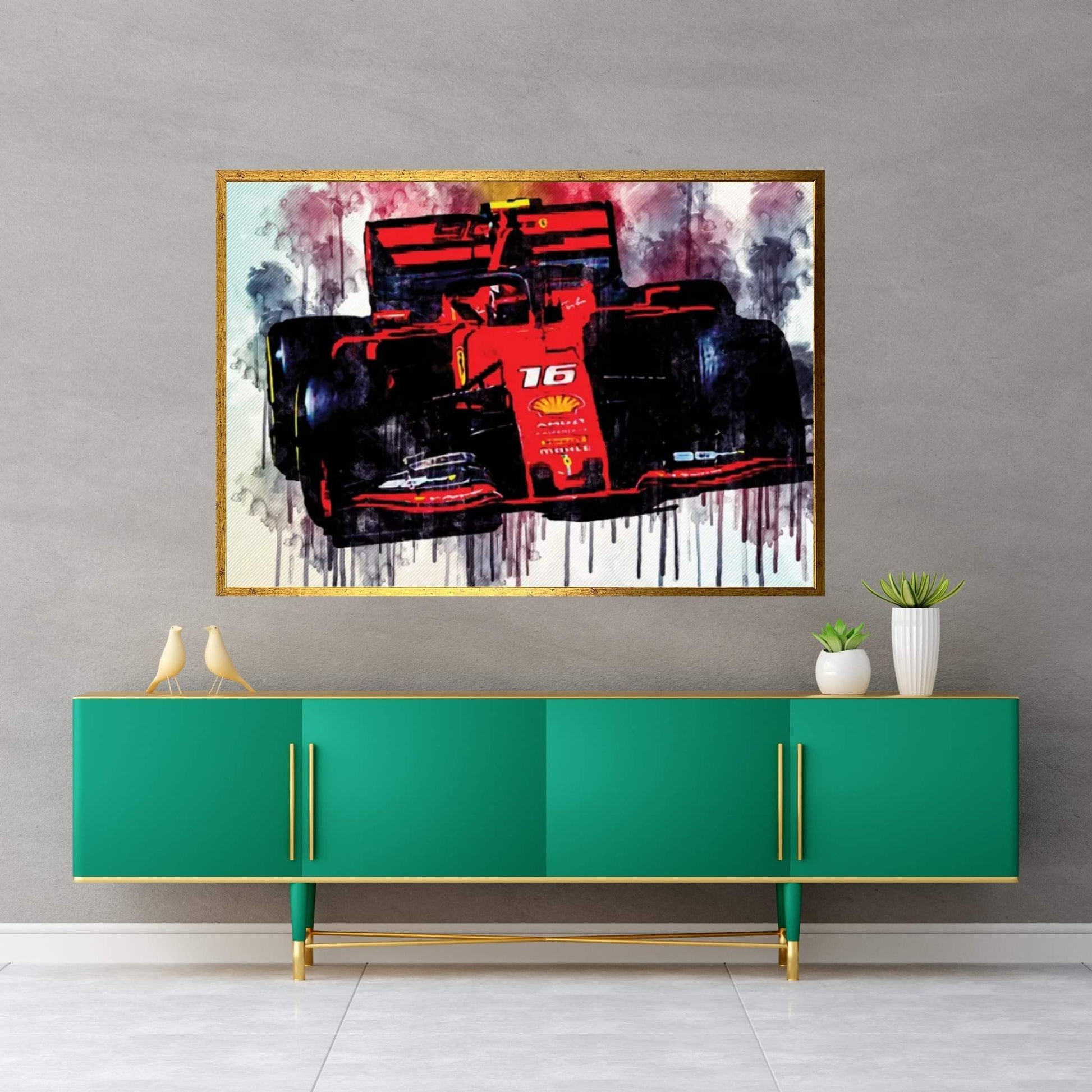 Charles Leclerc Close-Up Ferrari Sf90 Austrian Gp 2019 F1 Cars Canvas Wall Art - Y Canvas