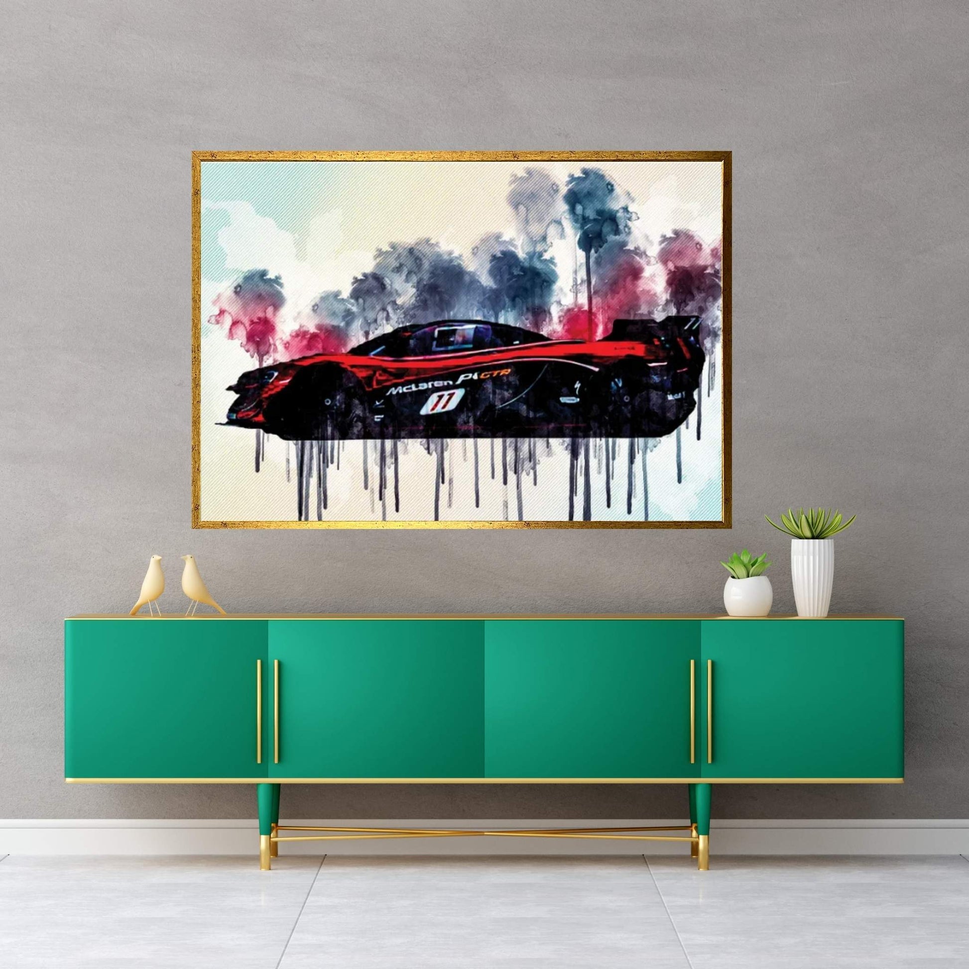 Mclaren P1 Gtr 2021 Side View Exterior Hypercar Tuning P1 British Sports Cars Canvas Wall Art - Y Canvas