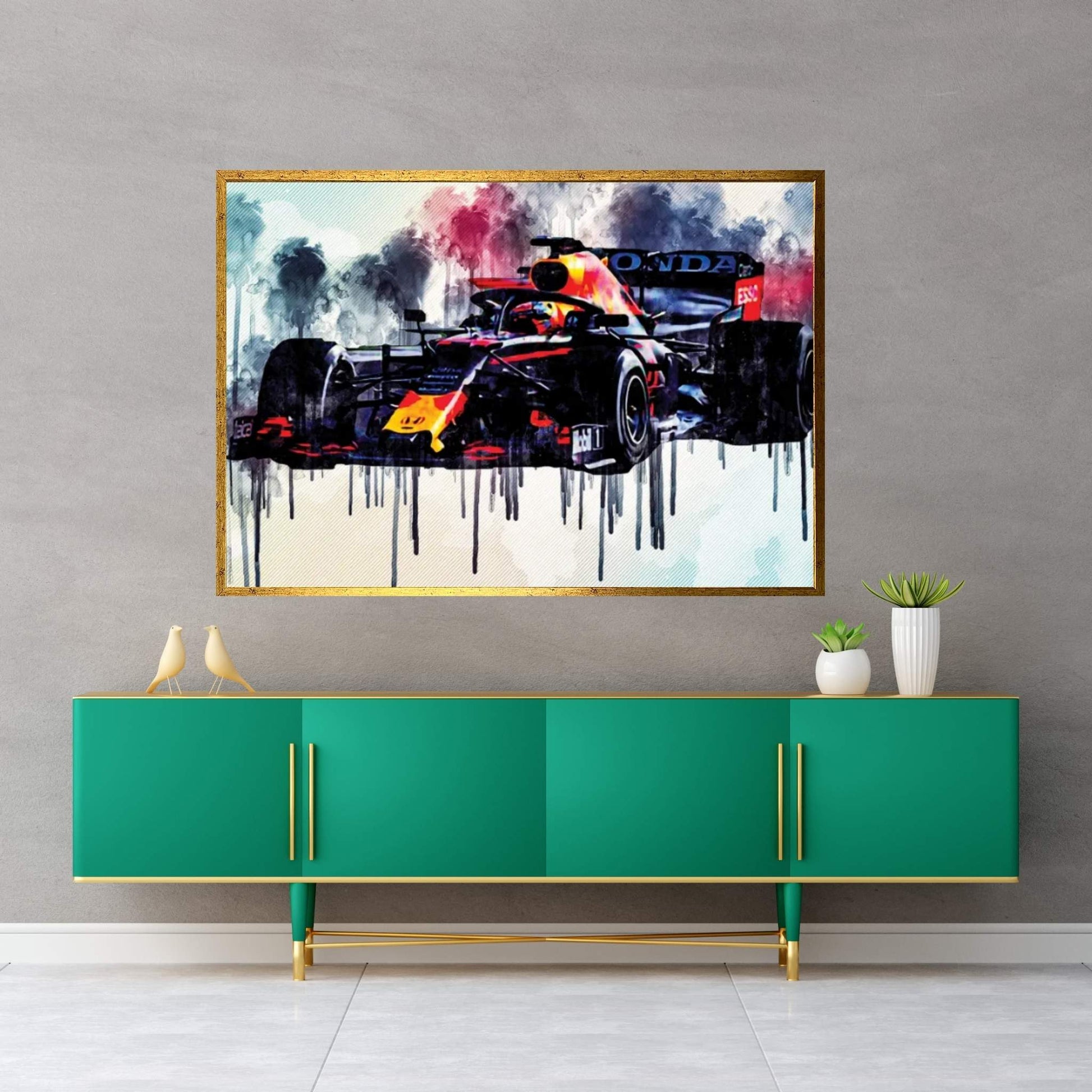 Max Verstappen Red Bull Racing Rb16B Raceway 2021 F1 Cars Formula 1 Rb16B On Track Red Bull Racing Honda Canvas Wall Art - Y Canvas