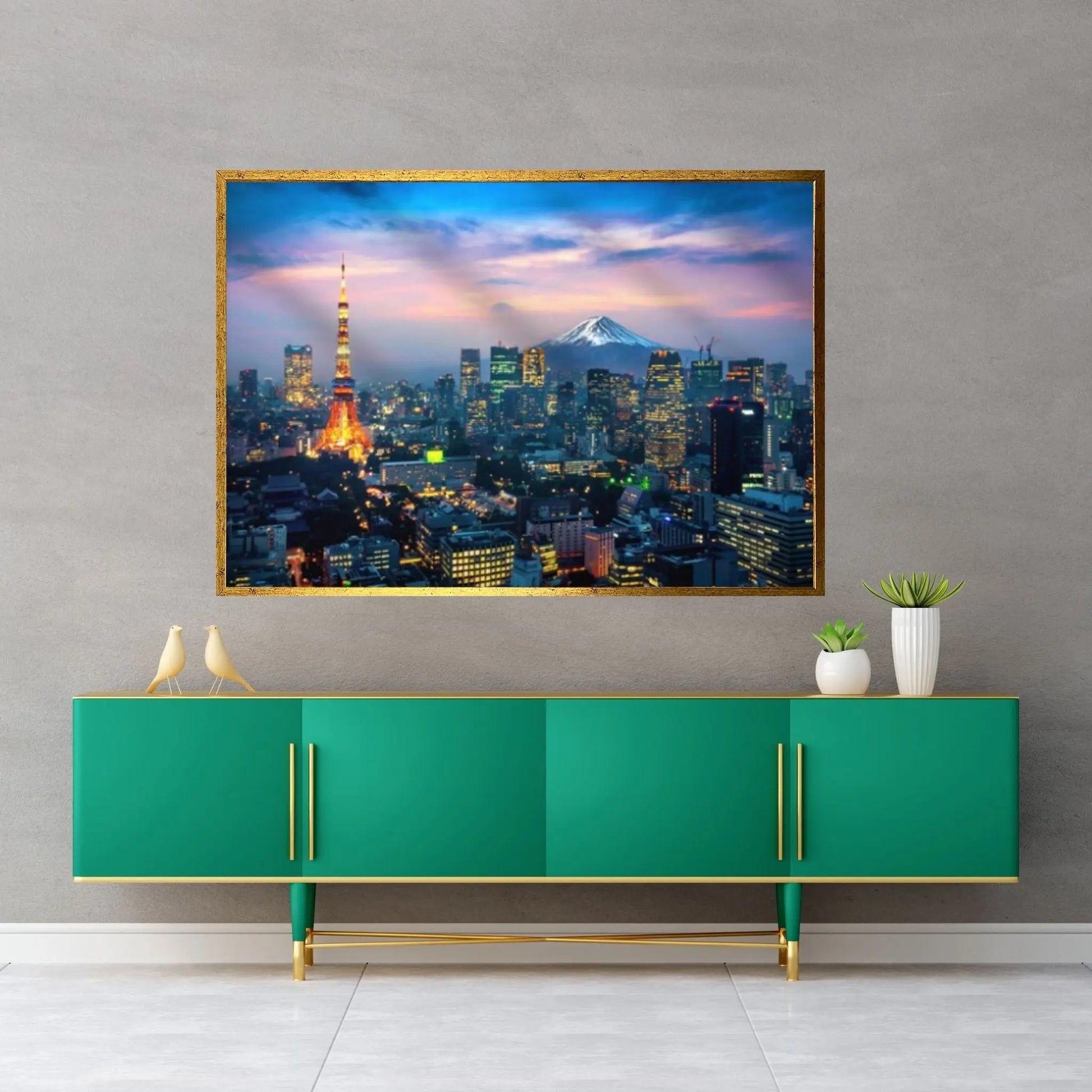 Night Tokyo Canvas Wall Art Print Poster Tokyo Poster Tokyo Photo Japan Cityscape Tokyo Skyline Canvas Art Tokyo Painting - Y Canvas