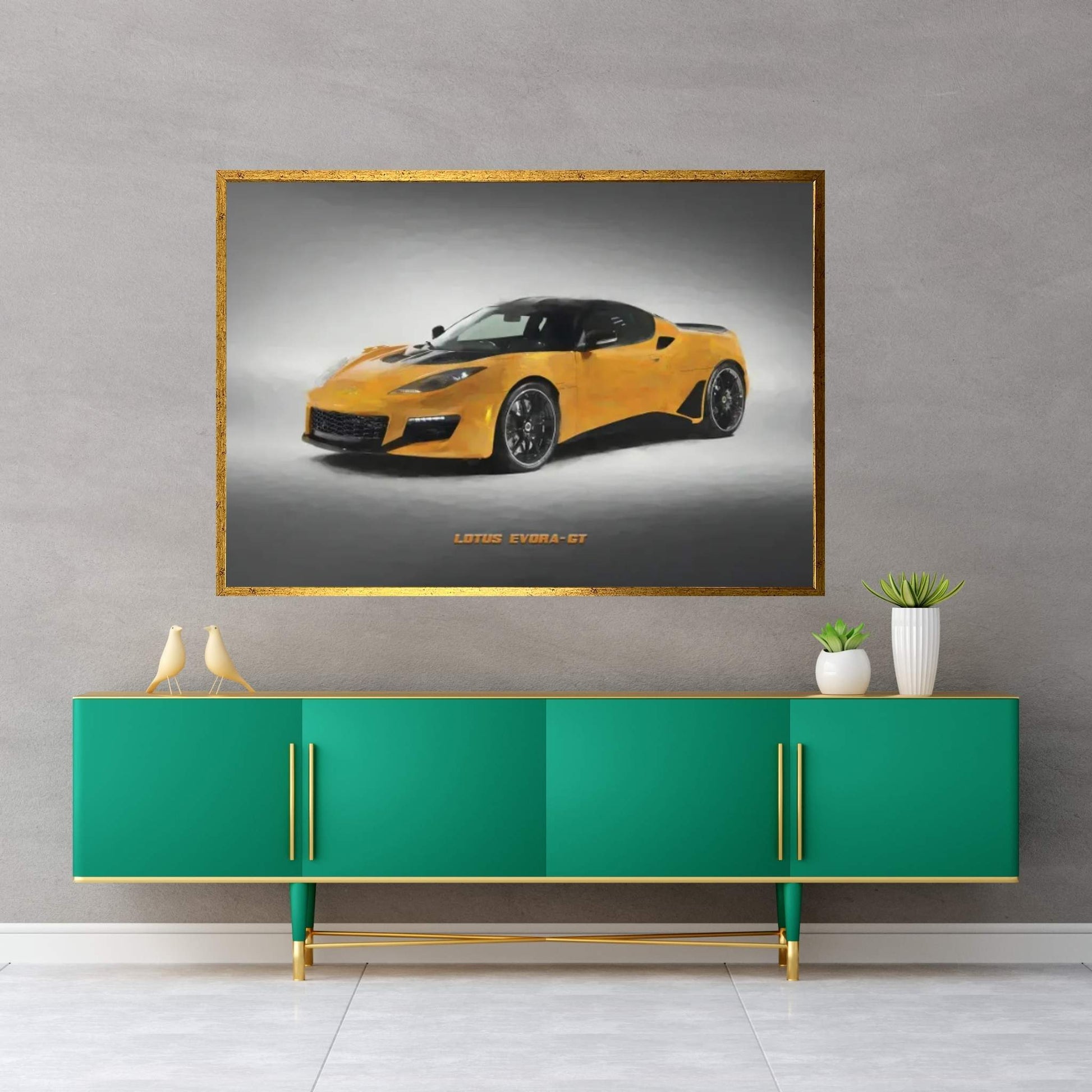 Lotus 2020 Evora GT In Watercolor Canvas Wall Art - Y Canvas