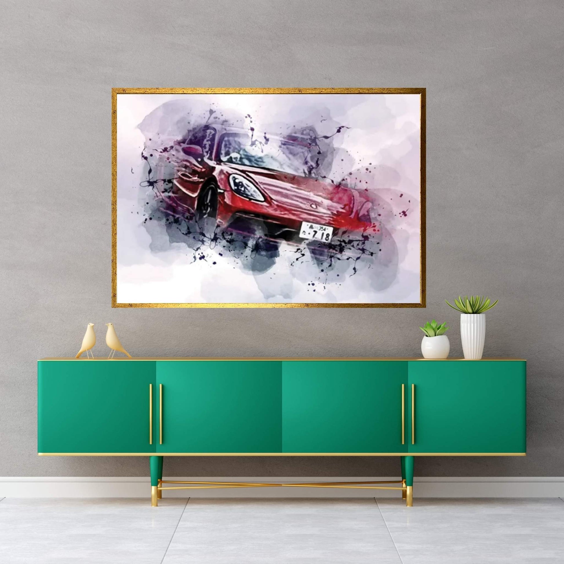 Porsche 718 Cayman Gts 2022 Canvas Wall Art - Y Canvas