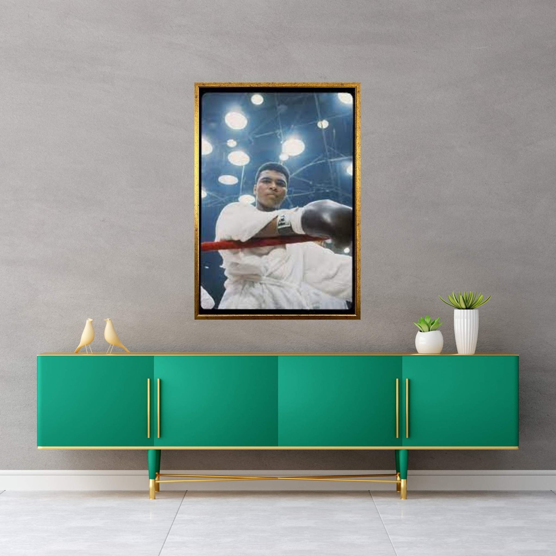 Pre-Fight Corner Shot Of A Young, Robed Muhammad Ali Canvas Wall Art - Y Canvas