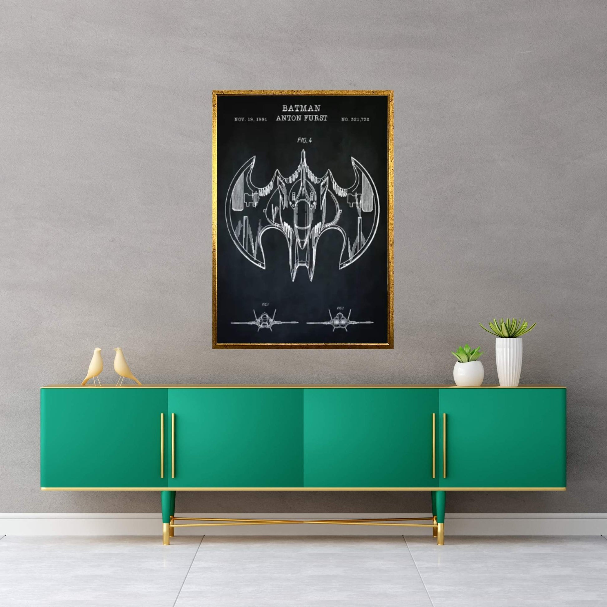 Batwing, Black Canvas Wall Art - Y Canvas