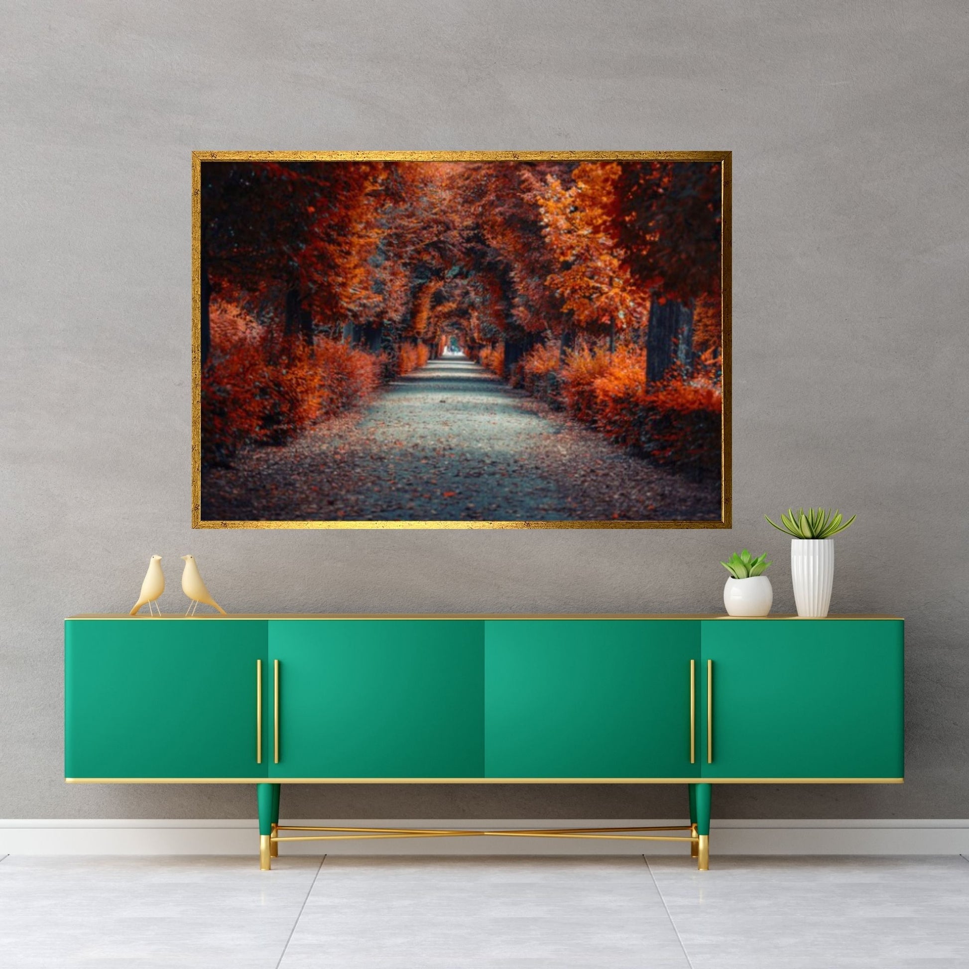 Autumn Landscape Canvas Wall Art Decor, Autumn Landscape Art Canvas, Forest Landscape Canvas Art - Y Canvas