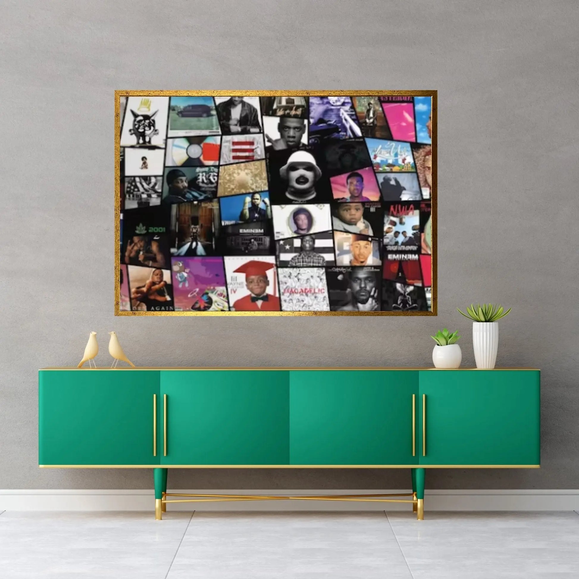 Rap Album Cover Collage Hip Hop Music Canvas Painting Wall Art Rapper Print Musician Gift - Y Canvas