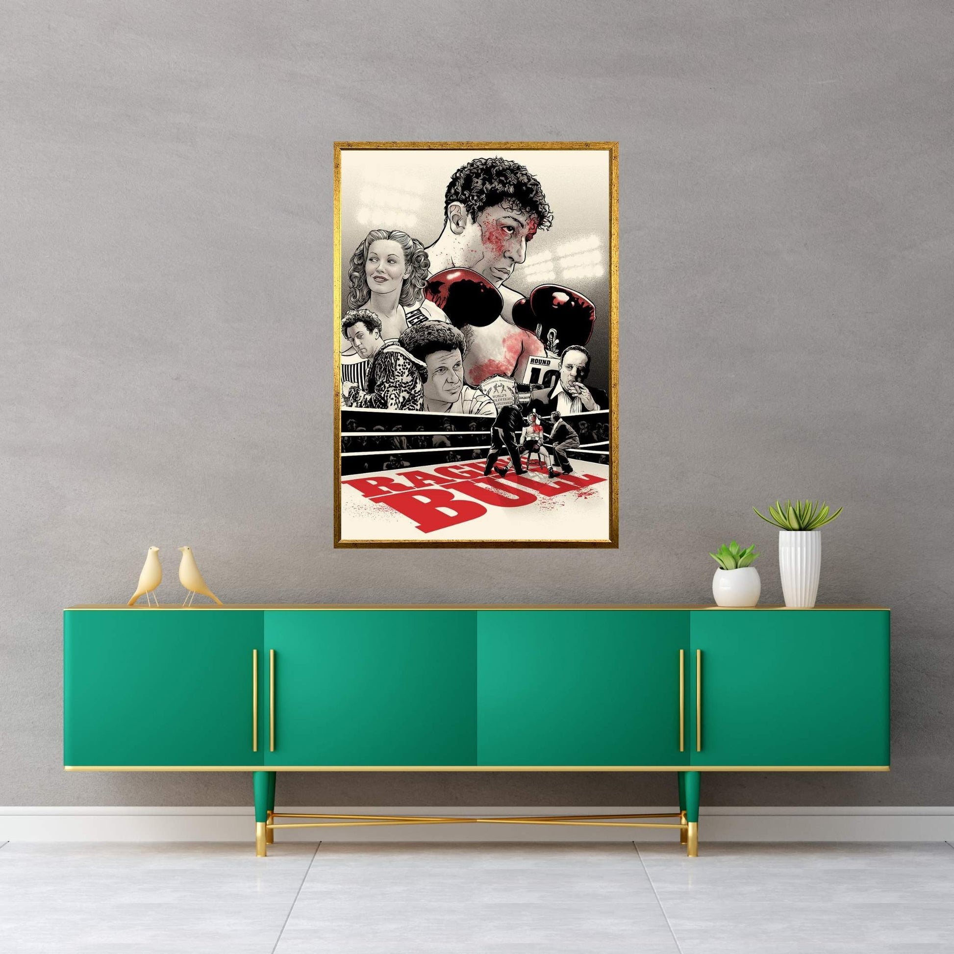 Raging Bull Canvas Wall Art - Y Canvas