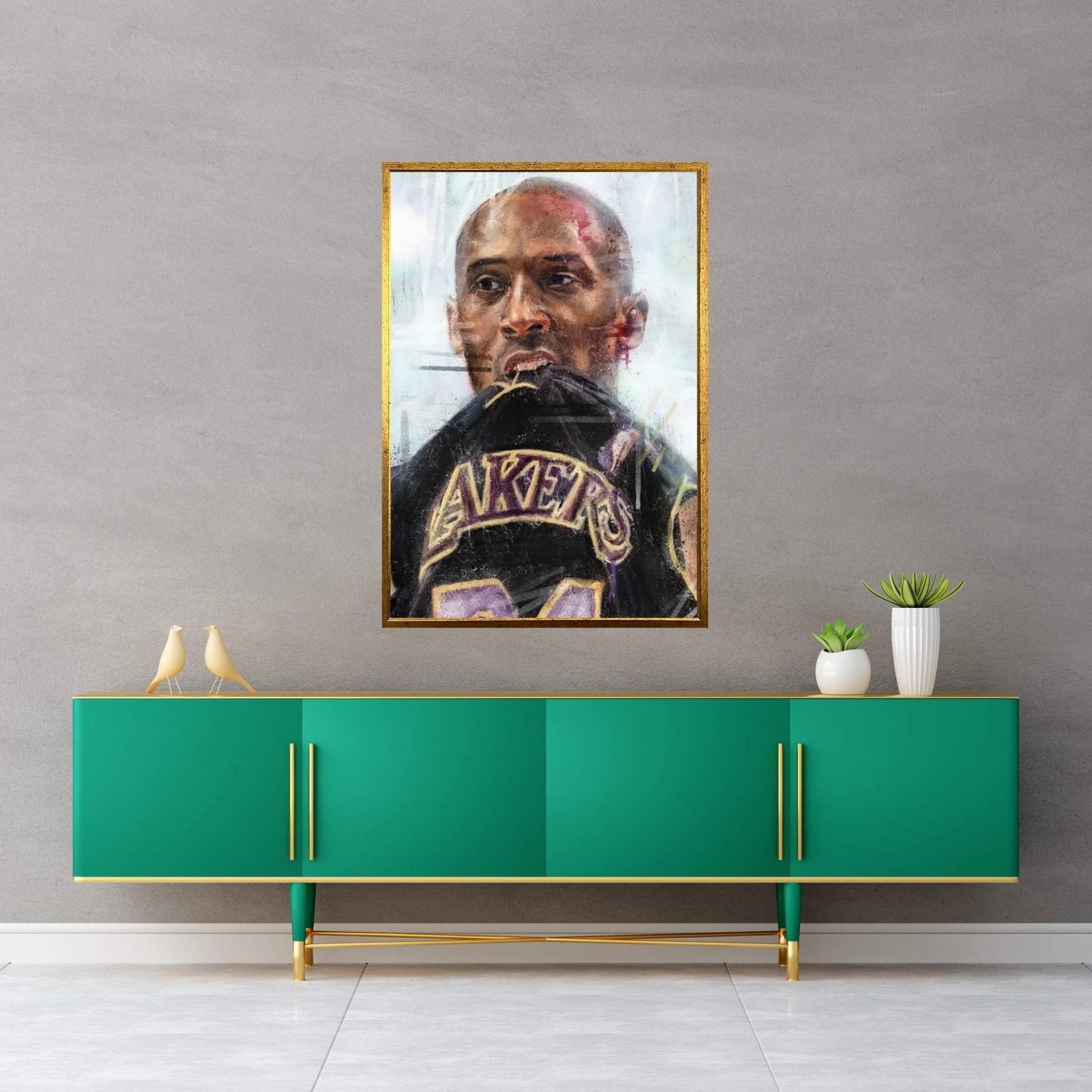 Kobe Biting Canvas Wall Art - Y Canvas