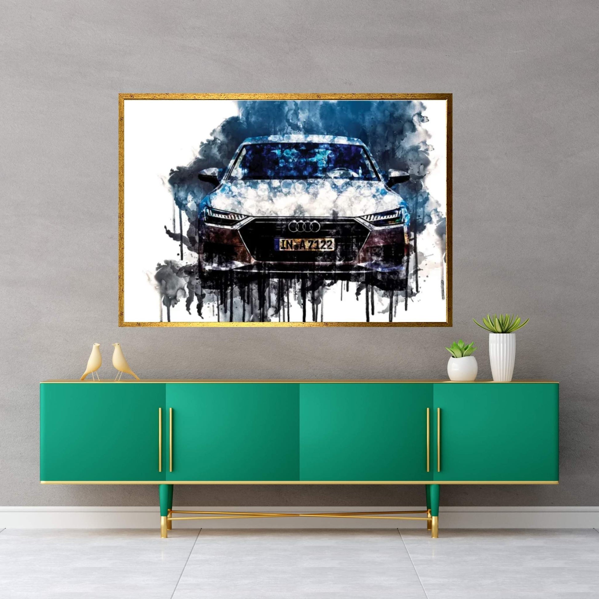 Car 2018 Audi A7 Sportback 50 TDI Quattro Canvas Wall Art - Y Canvas