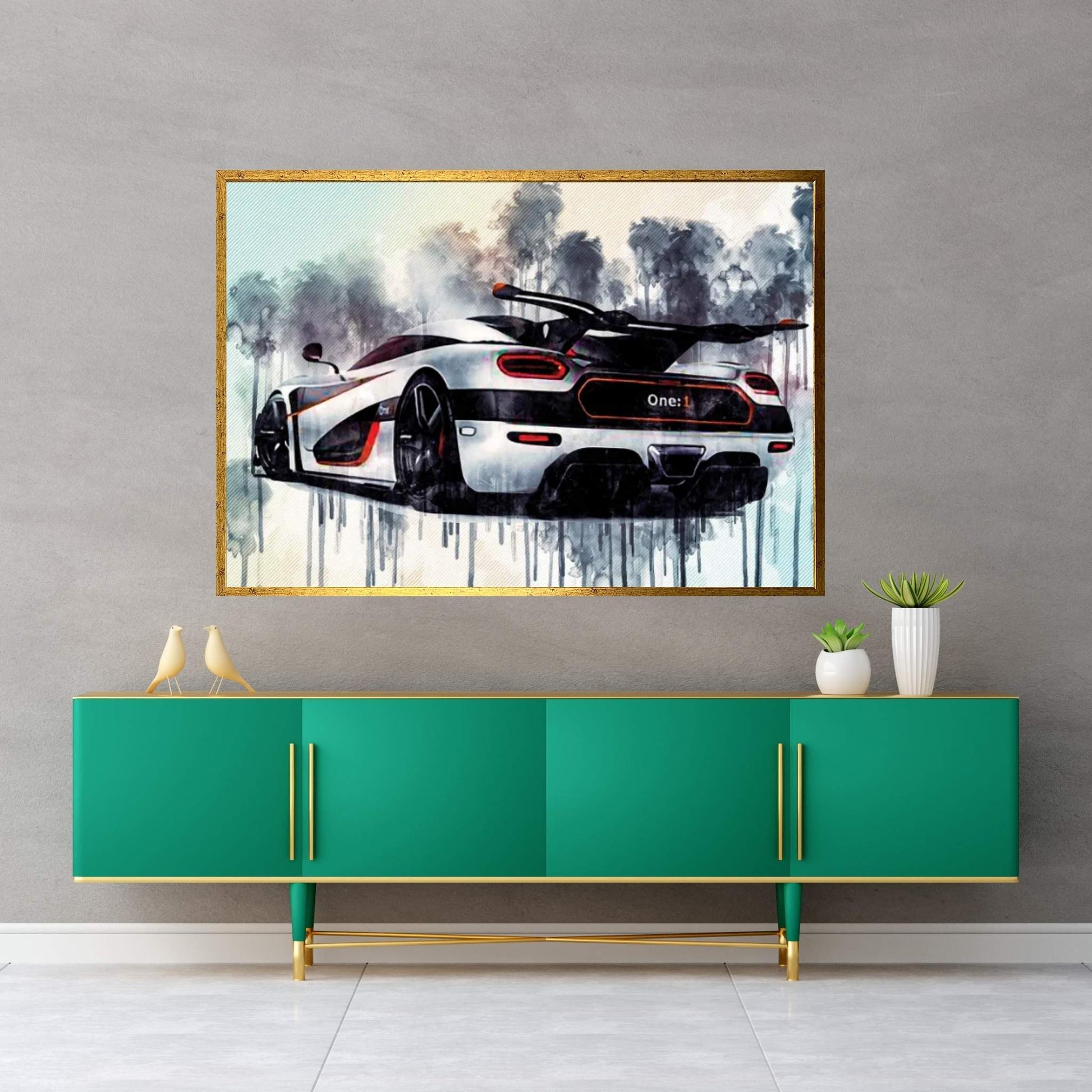 Koenigsegg One 1 Sports Car Hypercar Supercars Canvas Wall Art - Y Canvas