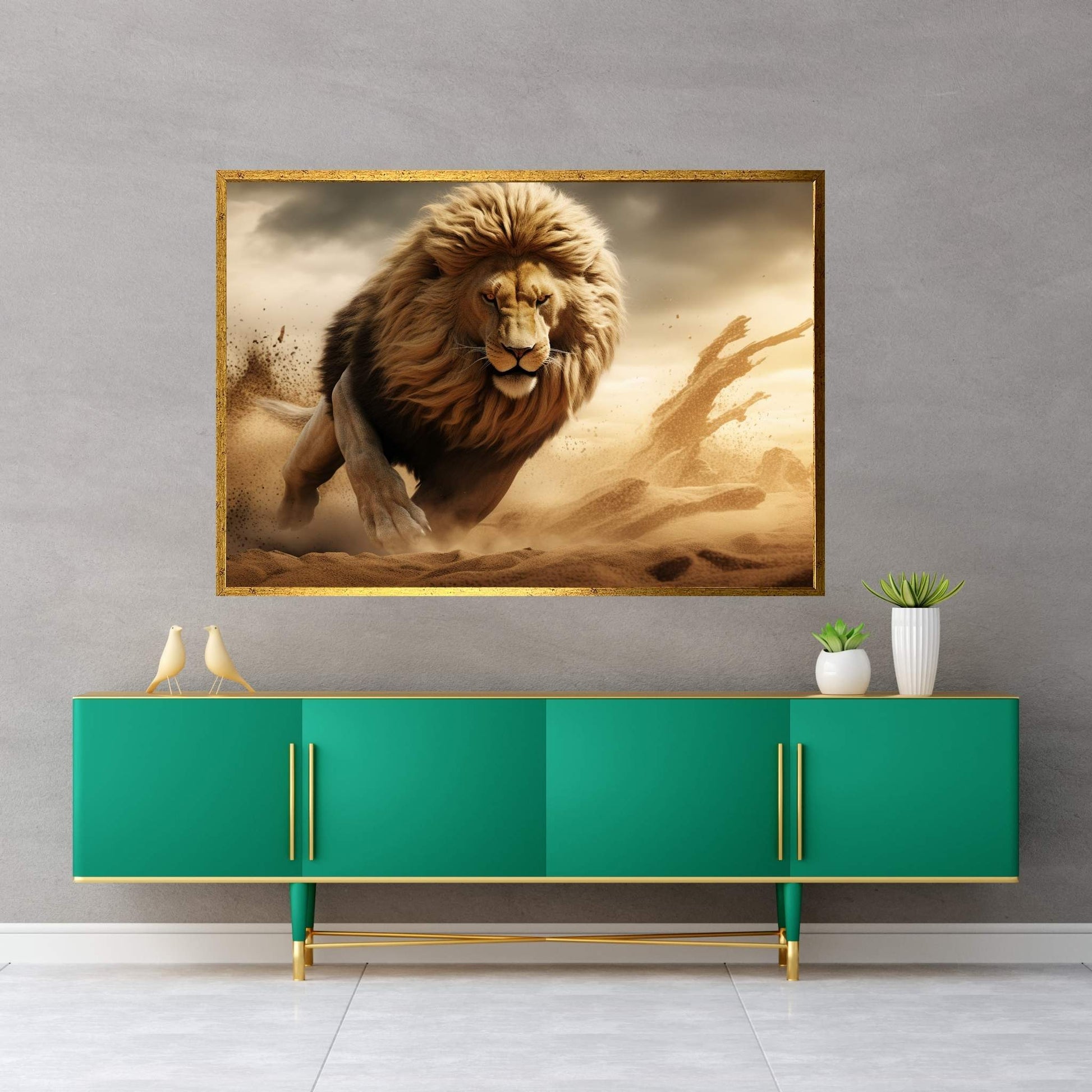 King Lion Wall Art, Lion Canvas Art, Animal Wall Art - Y Canvas