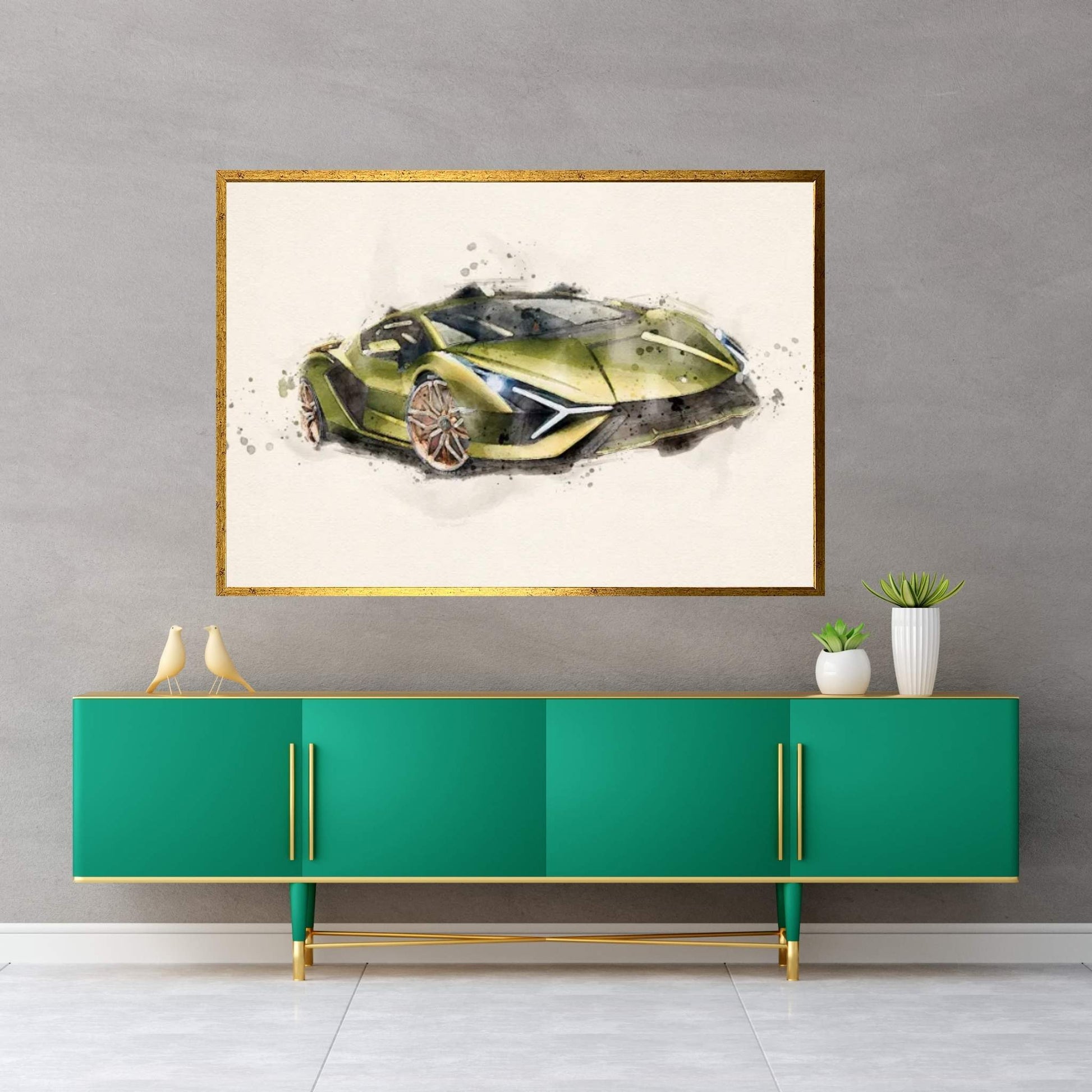 Lamborghini v II Canvas Wall Art - Y Canvas