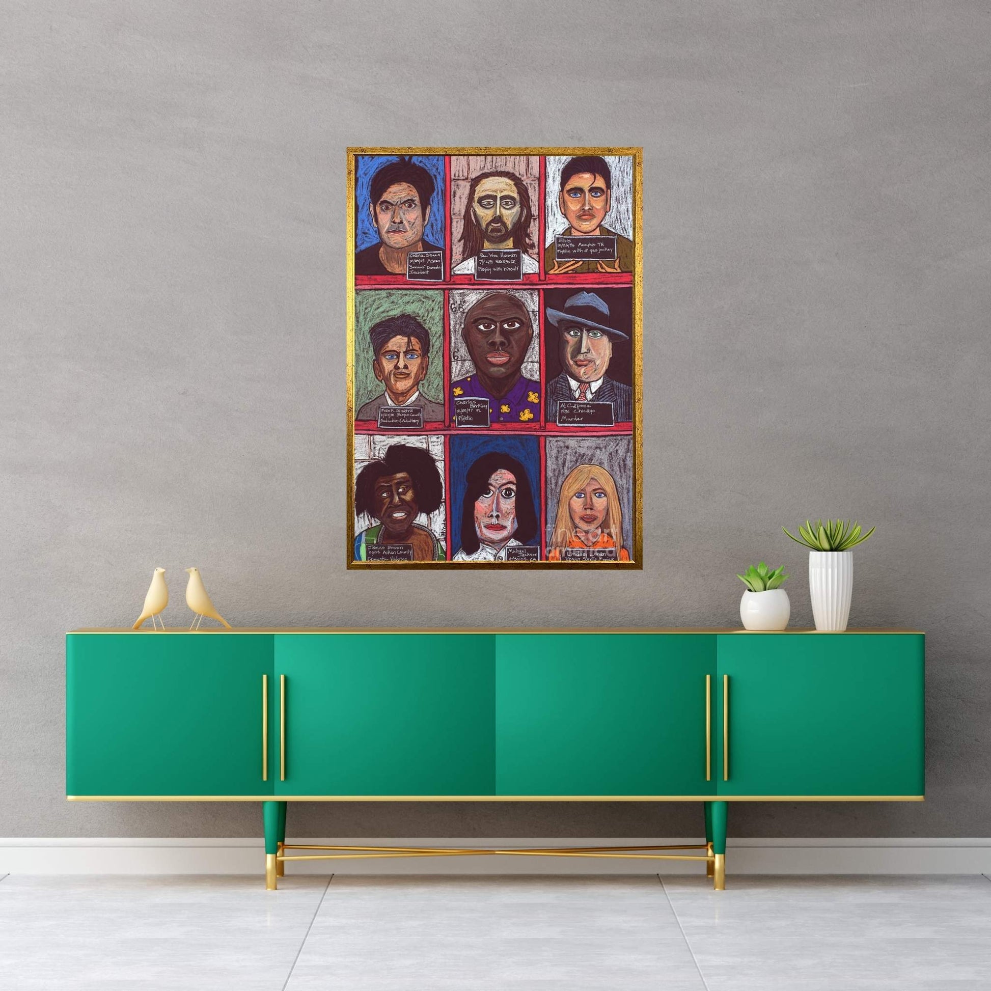 Infamous Mugshots II Canvas Wall Art - Y Canvas