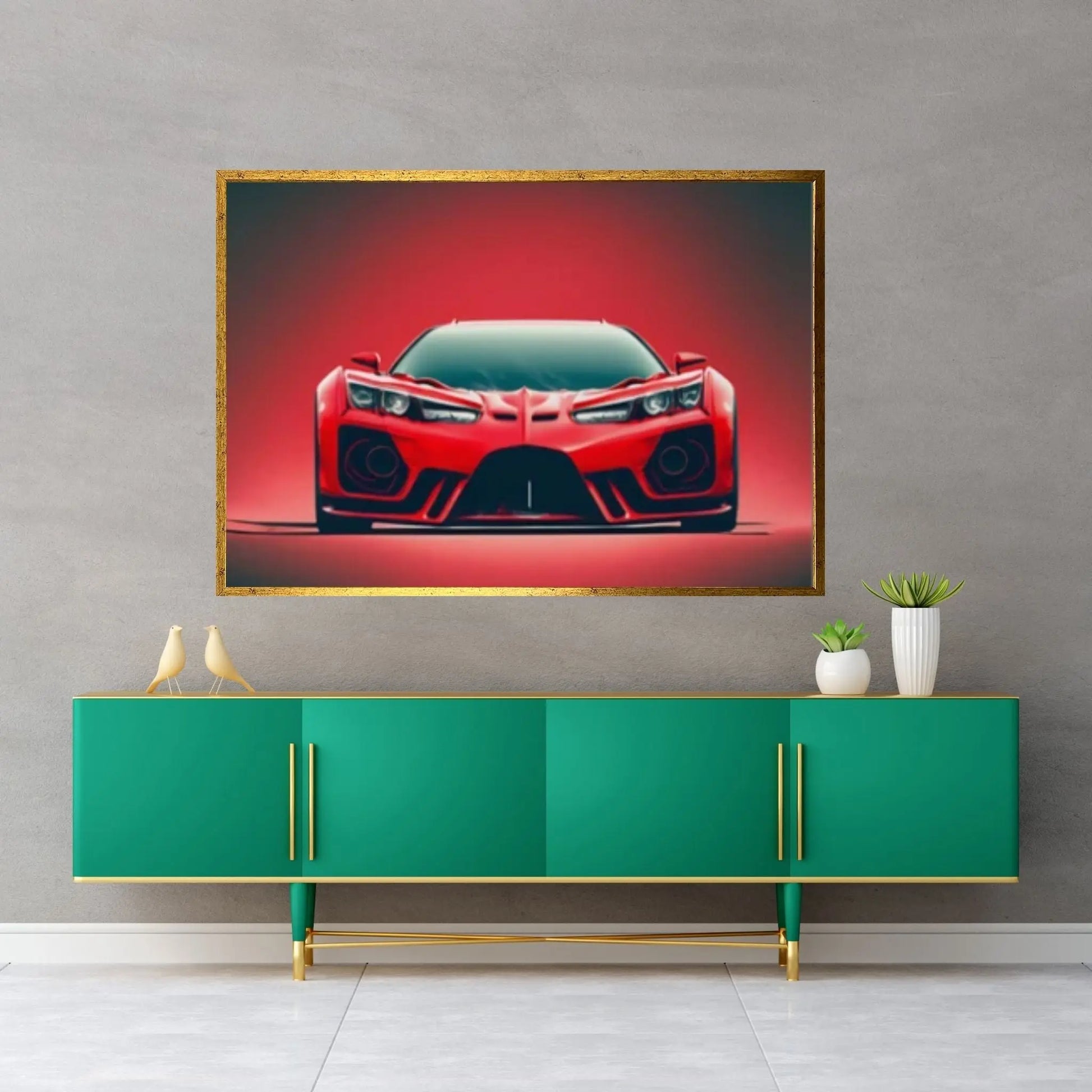Red Sport Cars Canvas Wall Art Poster Print, Supercar Wall Art - Y Canvas