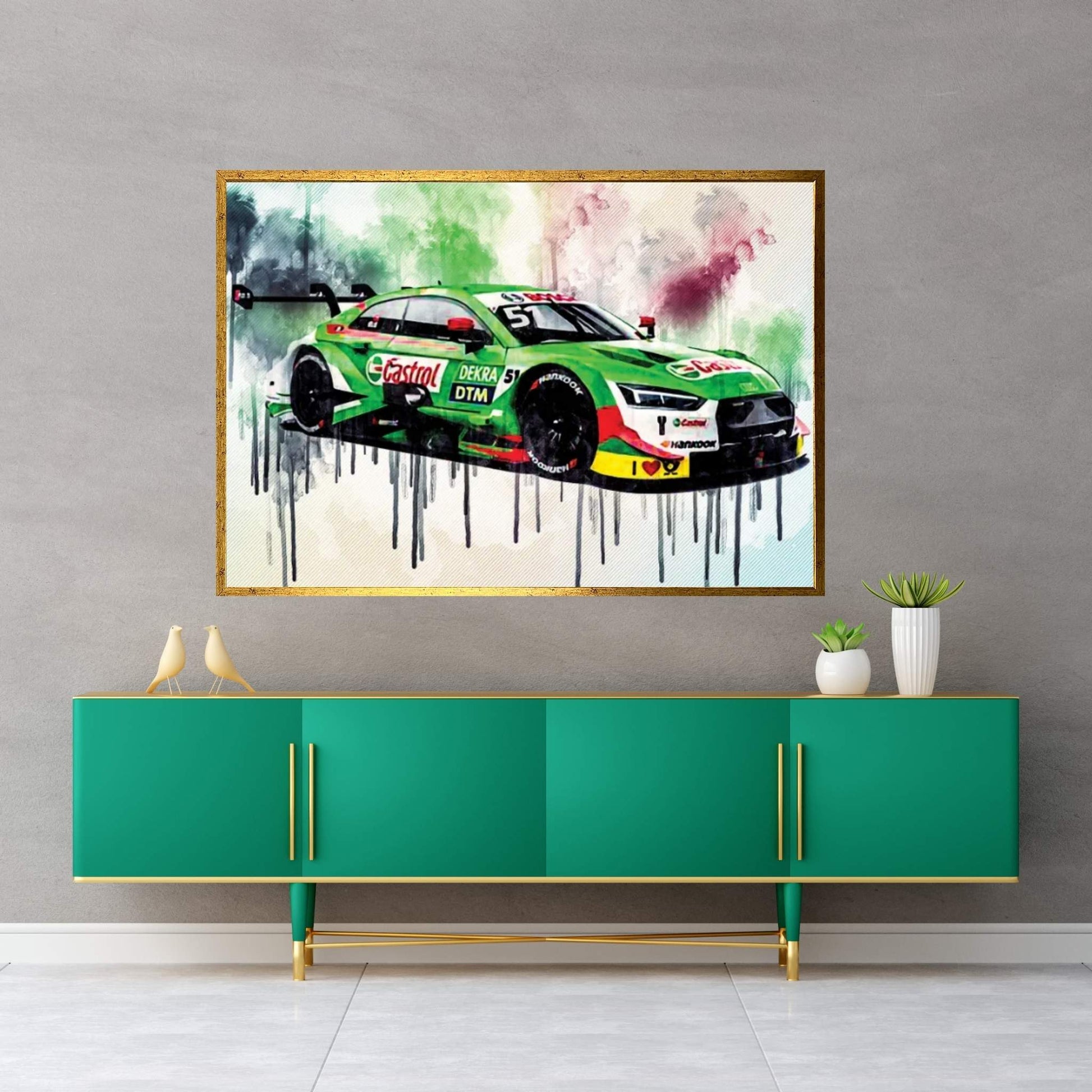 Audi RS5 DTM 2019 Audi Sport Team Abt Sportsline Nico Muller Racing Car Canvas Wall Art - Y Canvas