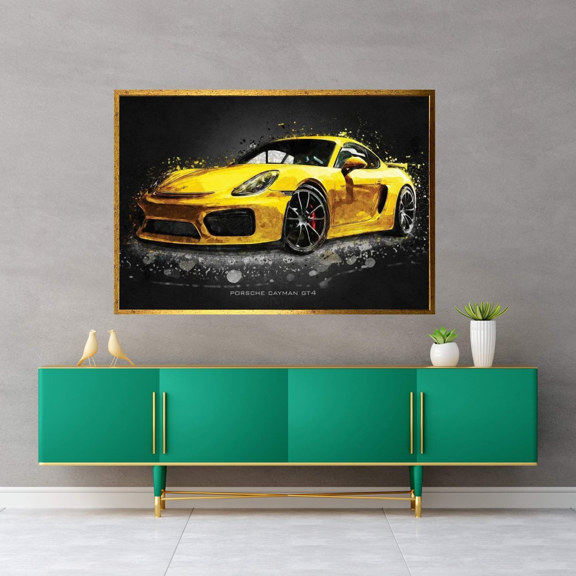 Porsche Cayman Gt4 Acrylic Canvas Wall Art - Y Canvas