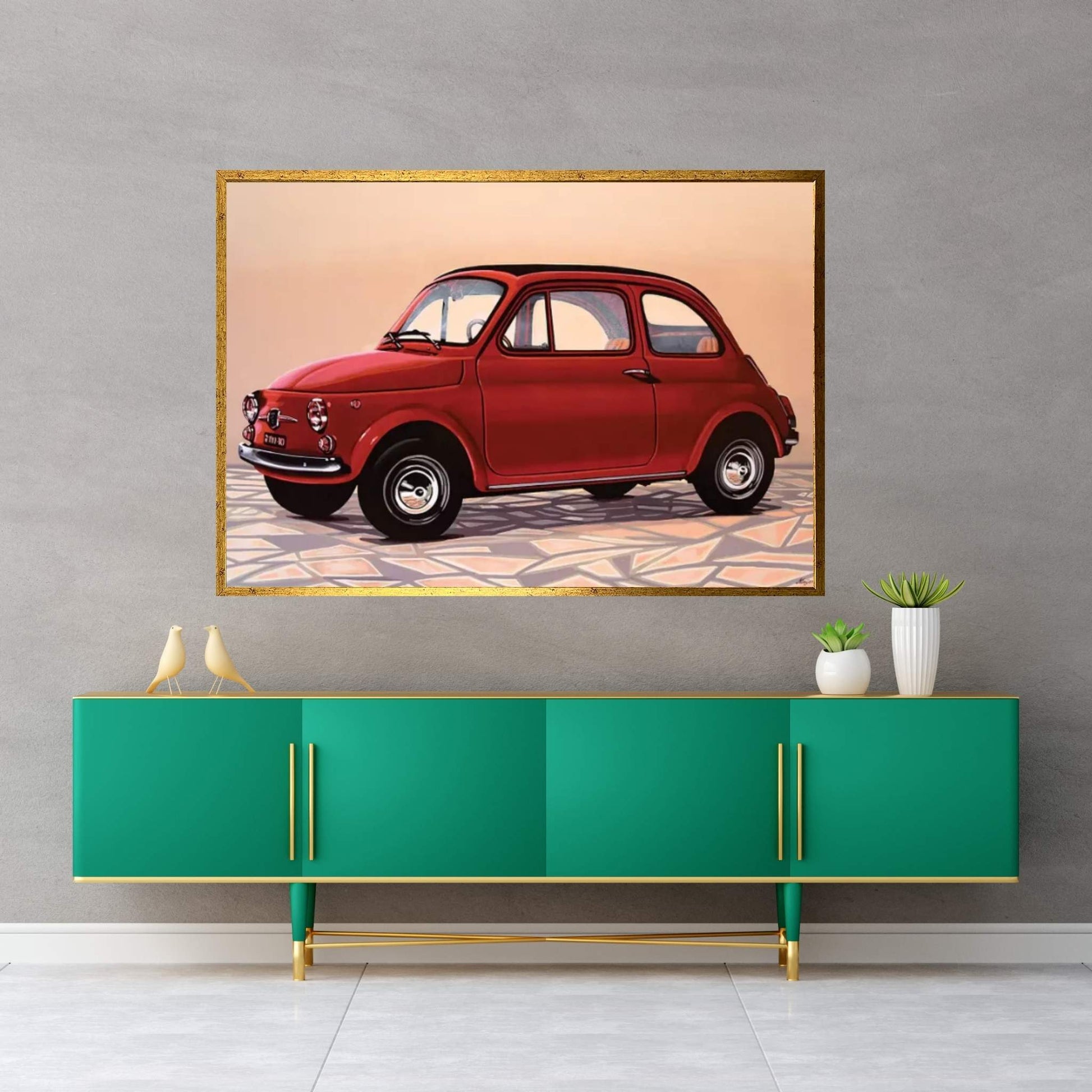 Fiat 500 Canvas Wall Art - Y Canvas