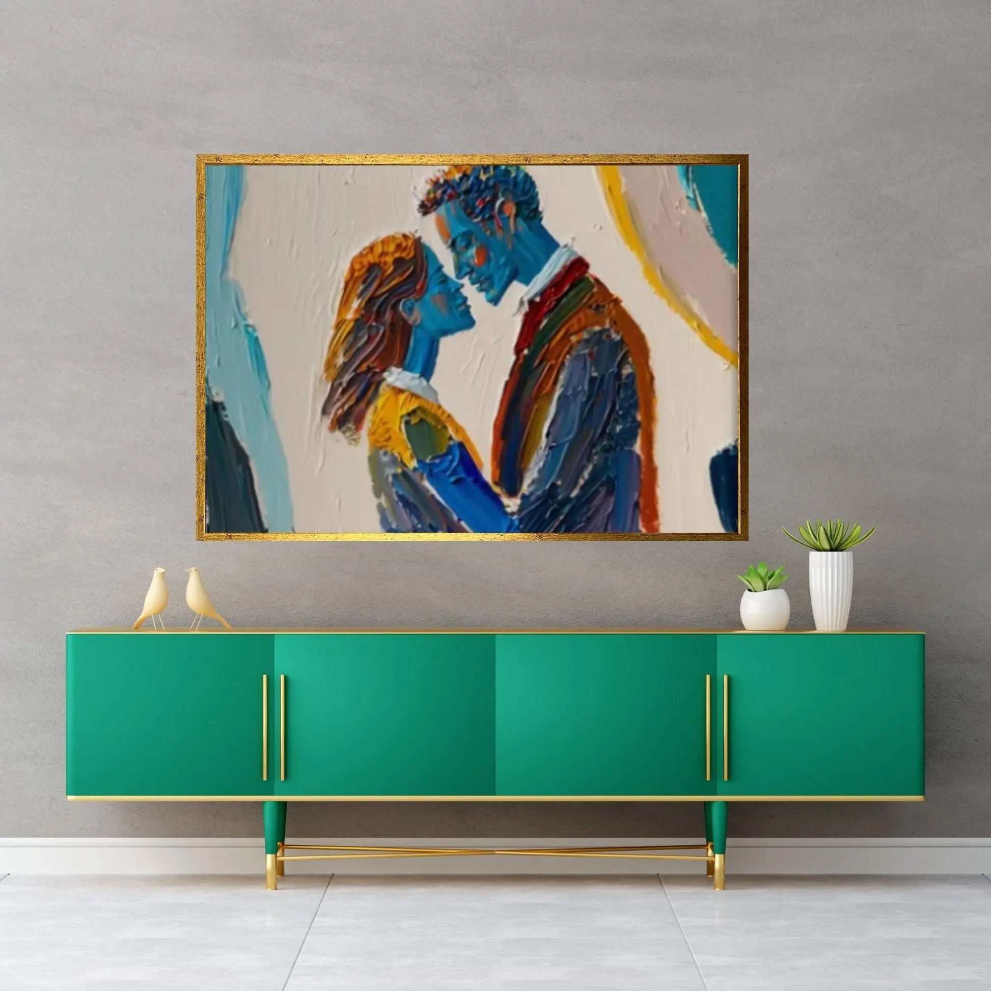 Love Canvas Decor, Hugging Couples, Love Wall Decor, Kissing Man and Woman Art - Y Canvas